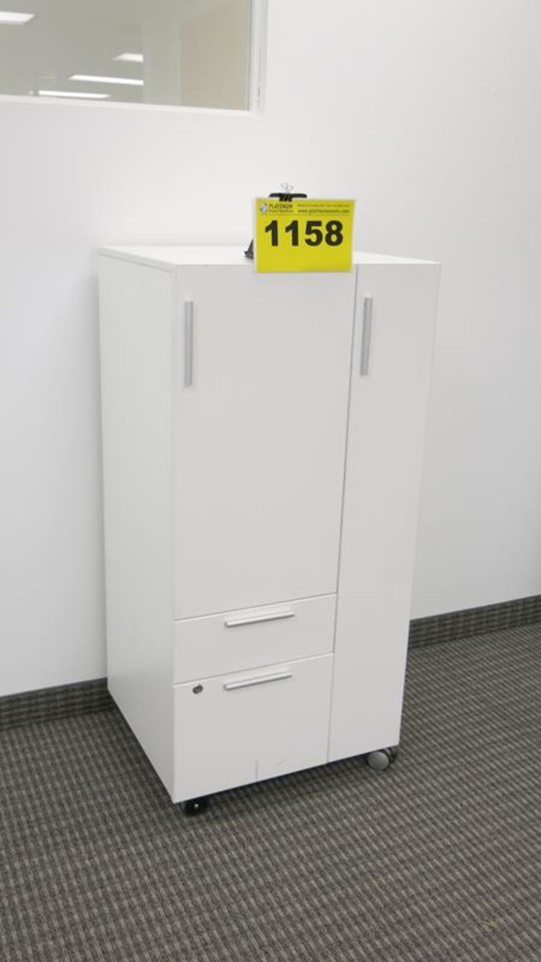 WHITE, OFFICE CABINET ON WHEELS