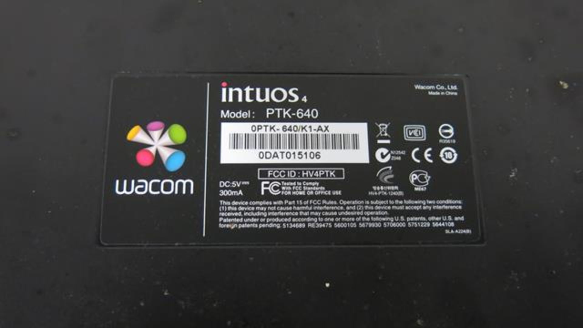 WACOM, PTK-640, MEDIUM, USB WIRED, GRAPHICS TABLET (UNIT NOT FUNCTIONING) (TAG#259) - Image 2 of 2