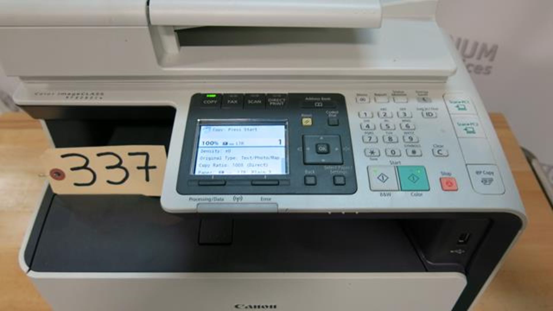 CANON, IMAGECLASS MF8280CW, MULTI-FUNCTIONAL PRINTER, S/N PWR07188, 2014 (TAG #337) - Image 2 of 4