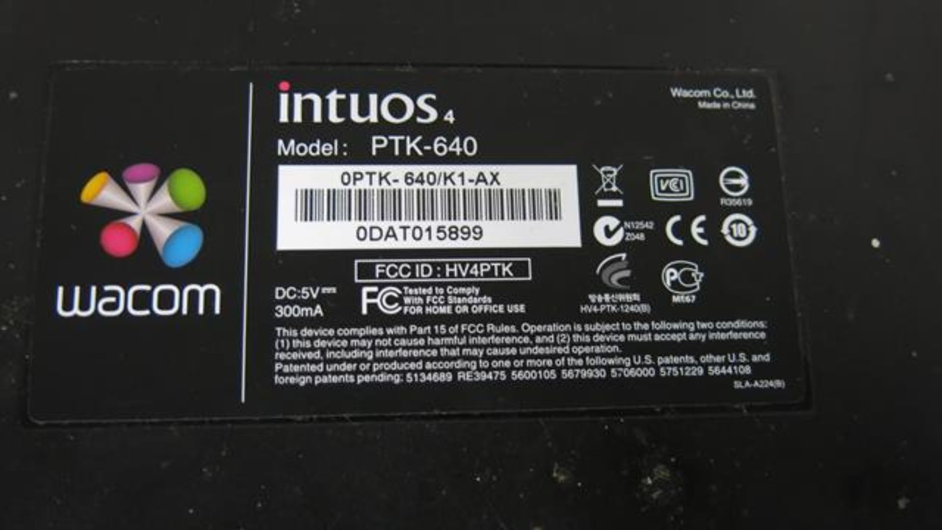 WACOM, PTK-640, MEDIUM, USB WIRED, GRAPHICS TABLET (UNIT NOT FUNCTIONING) (TAG#264) - Image 2 of 2