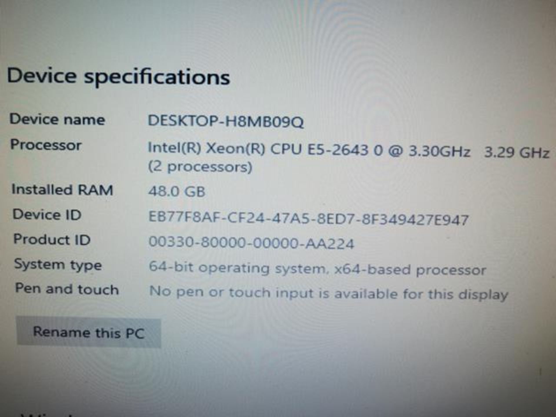 DELL, PRECISION T5600, DESKTOP WORKSTATION, 2 X INTEL® XEON ® CPU E5-2643 0 @ 3.30 GHZ, 48GB RAM, - Image 2 of 6