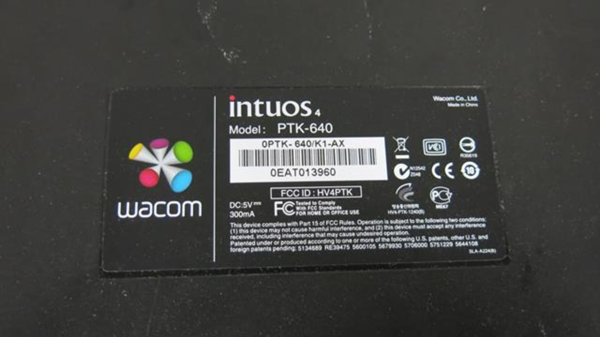 WACOM, PTK-640, MEDIUM, USB WIRED, GRAPHICS TABLET (UNIT NOT FUNCTIONING) (TAG#263) - Image 2 of 2