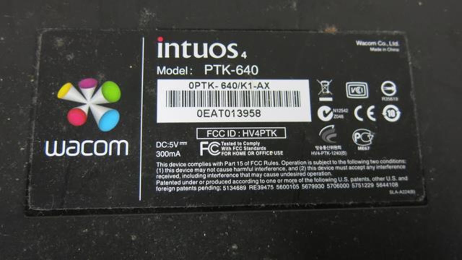WACOM, PTK-640, MEDIUM, USB WIRED, GRAPHICS TABLET (UNIT NOT FUNCTIONING) (TAG#266) - Image 2 of 2