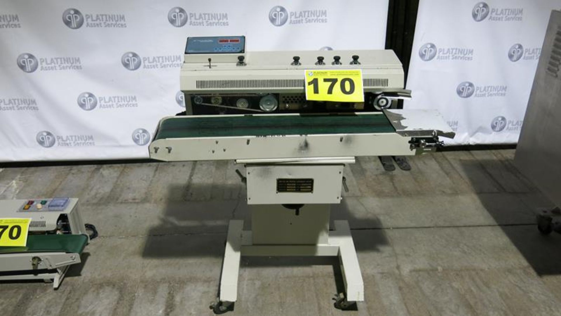 LOT OF (3) SEALING MACHINES - DBF, 1100, INK PRINTING CONTINUOUS SEALER, DBF, INK PRINTING, TABLE - Image 3 of 5