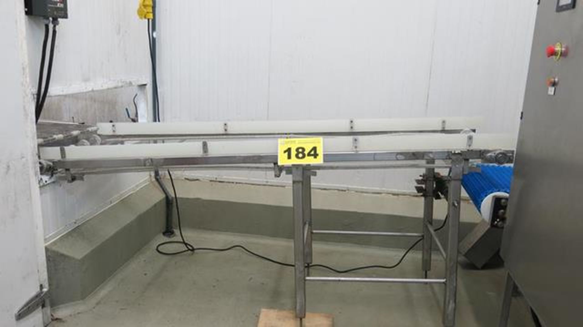 STAINLESS STEEL, CONVEYOR WITH VARIABLE SPEED CONTROL, 5' X 24"