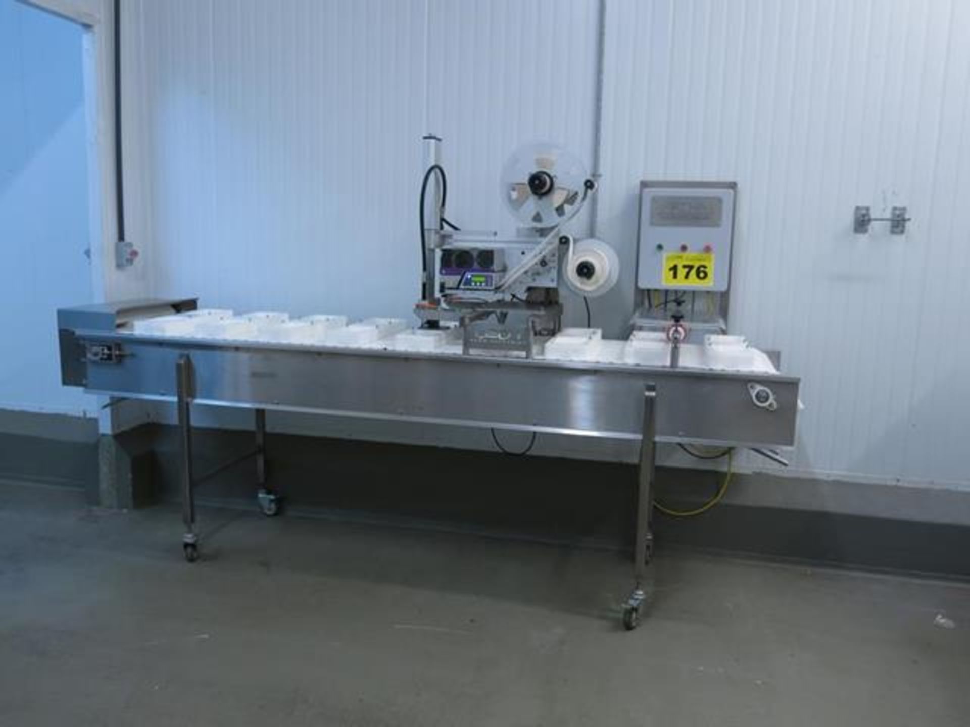 ID TECHNOLOGY, TAMP L250, LABEL PRINTER / APPLICATOR WITH CONVEYOR, S/N R114191601, 2014 (RIGGING $