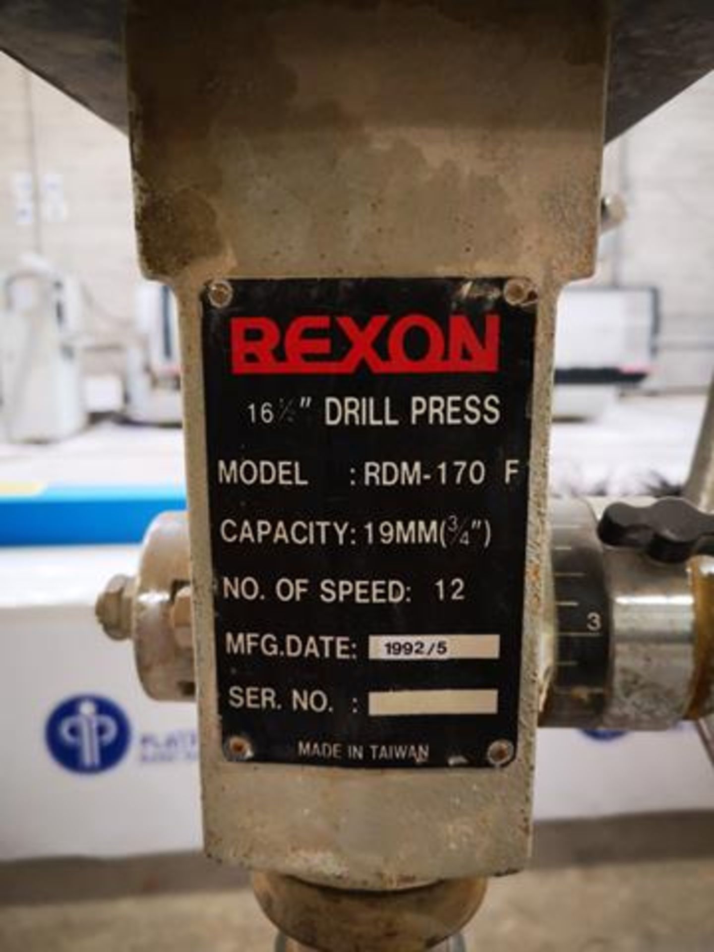BEXON, RDM-170F, 16.5", 12 SPEED, PEDESTAL DRILL PRESS - Image 3 of 3