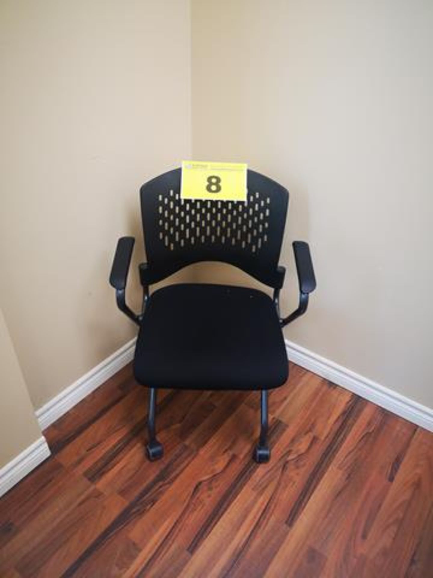 BLACK, FABRIC OFFICE CHAIR ON CASTERS