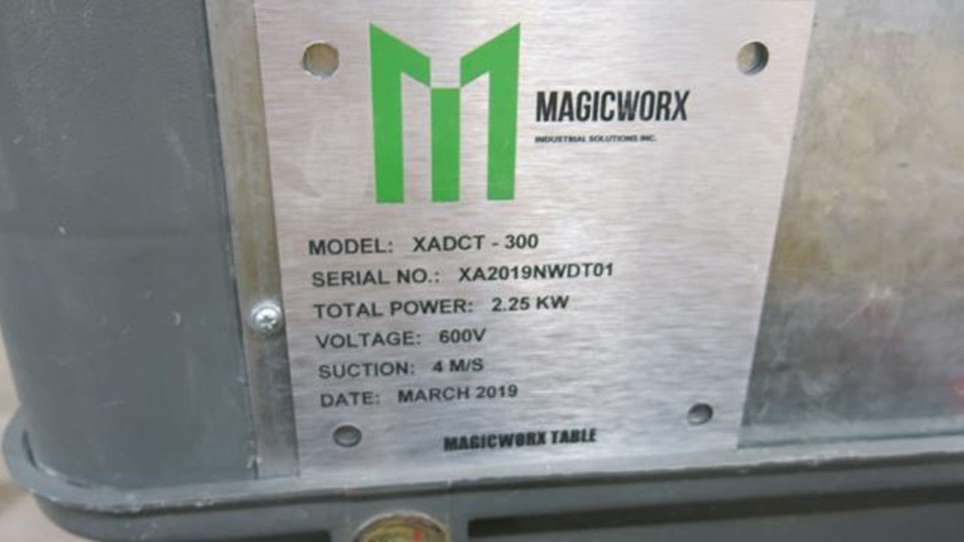 MAGICWORX, XADCT-300, DOWNDRAFT TABLE, S/N XA2019NWDT01, 2019 - $7200 NEW COST - Image 5 of 5