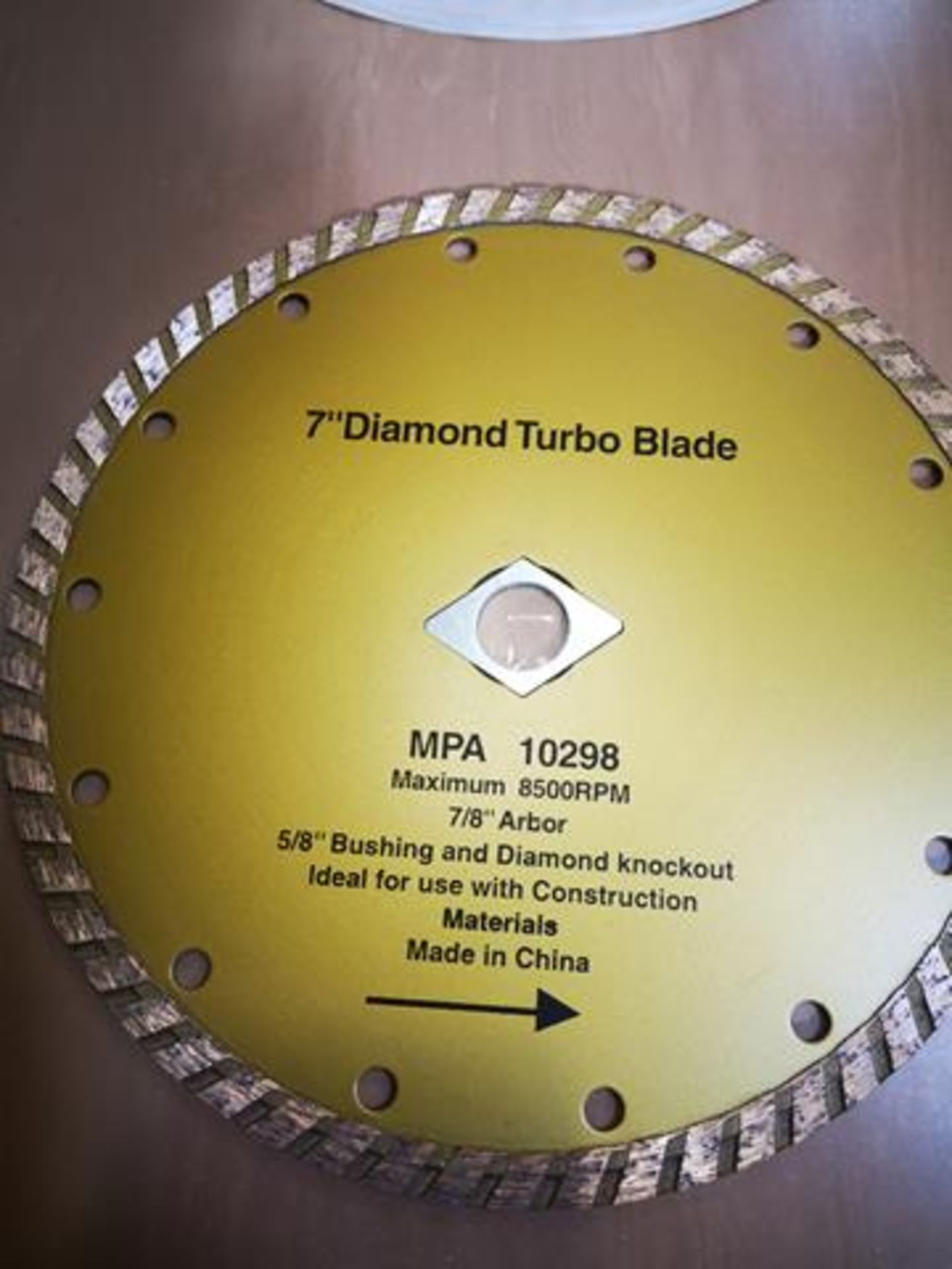 LOT OF (5) 7", DIAMOND TURBO BLADES - Image 2 of 2