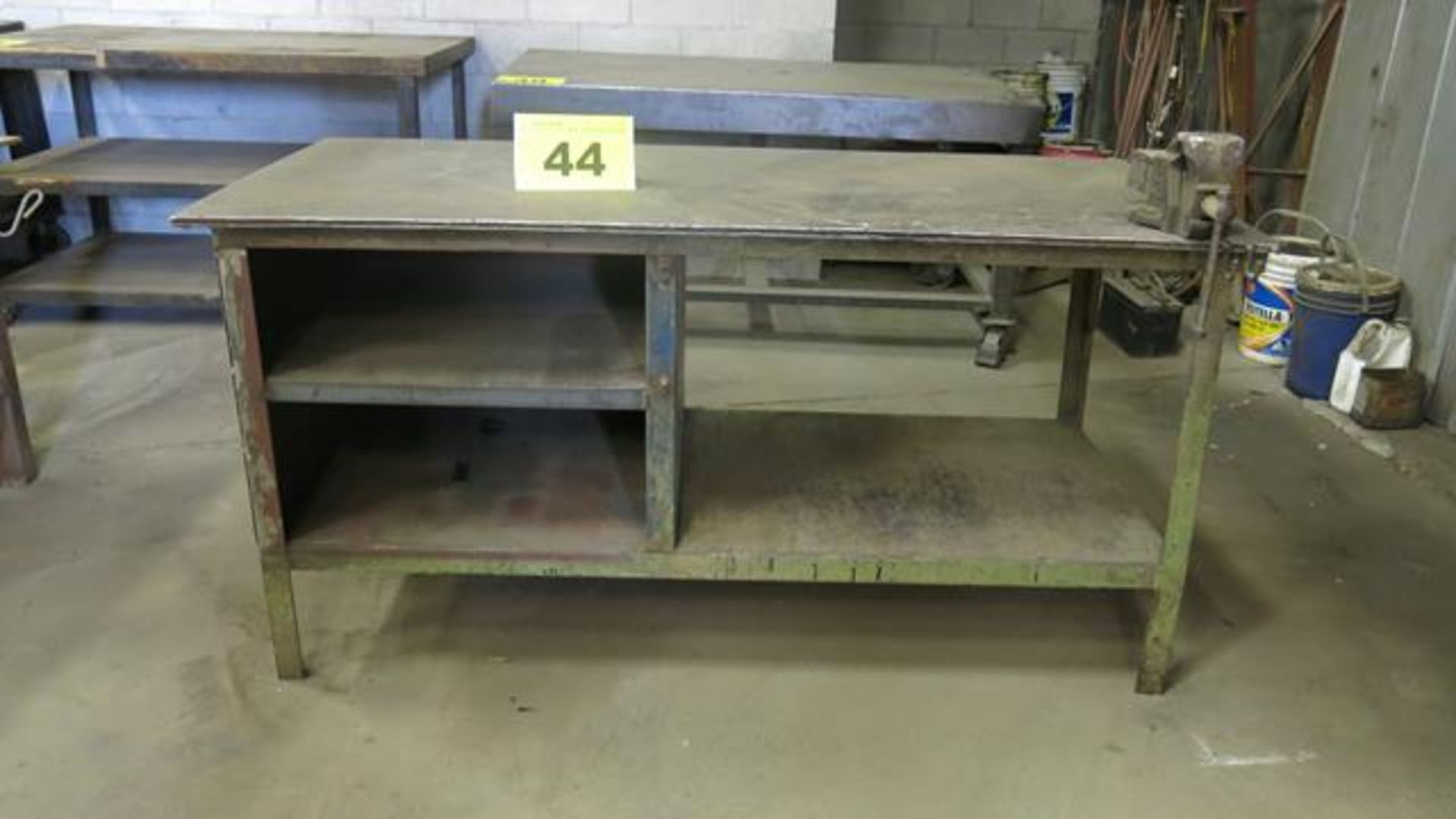 STEEL, WORK BENCH WITH 4" VICE, 5' X 3' X 3'