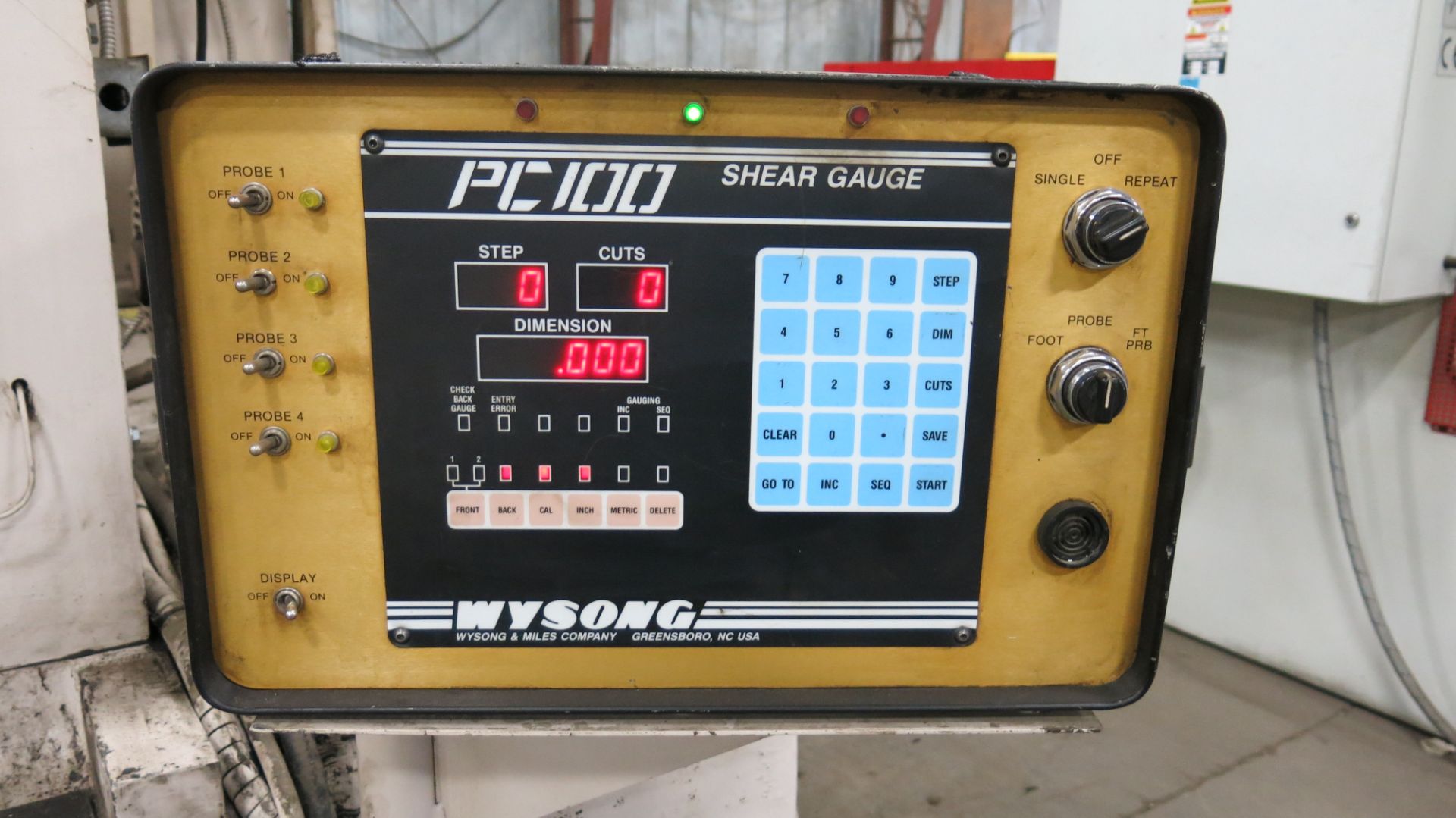 WYSONG , 1238CNCB, 3/8" X 12', SHEAR, PC-100, PROGRAMMABLE, FRONT OPERATED, POWER BACK GAUGE , S/N - Image 4 of 5