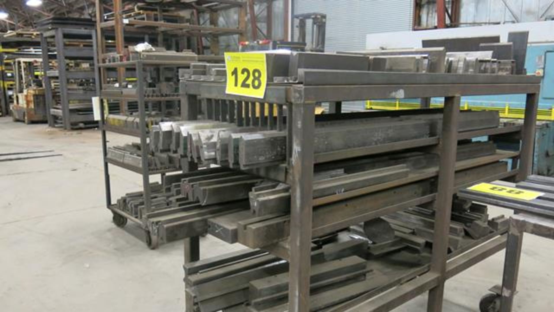 LOT OF ASSORTED TOOLING FOR WYSONG, THS60-72 (LOT 126) WITH CART