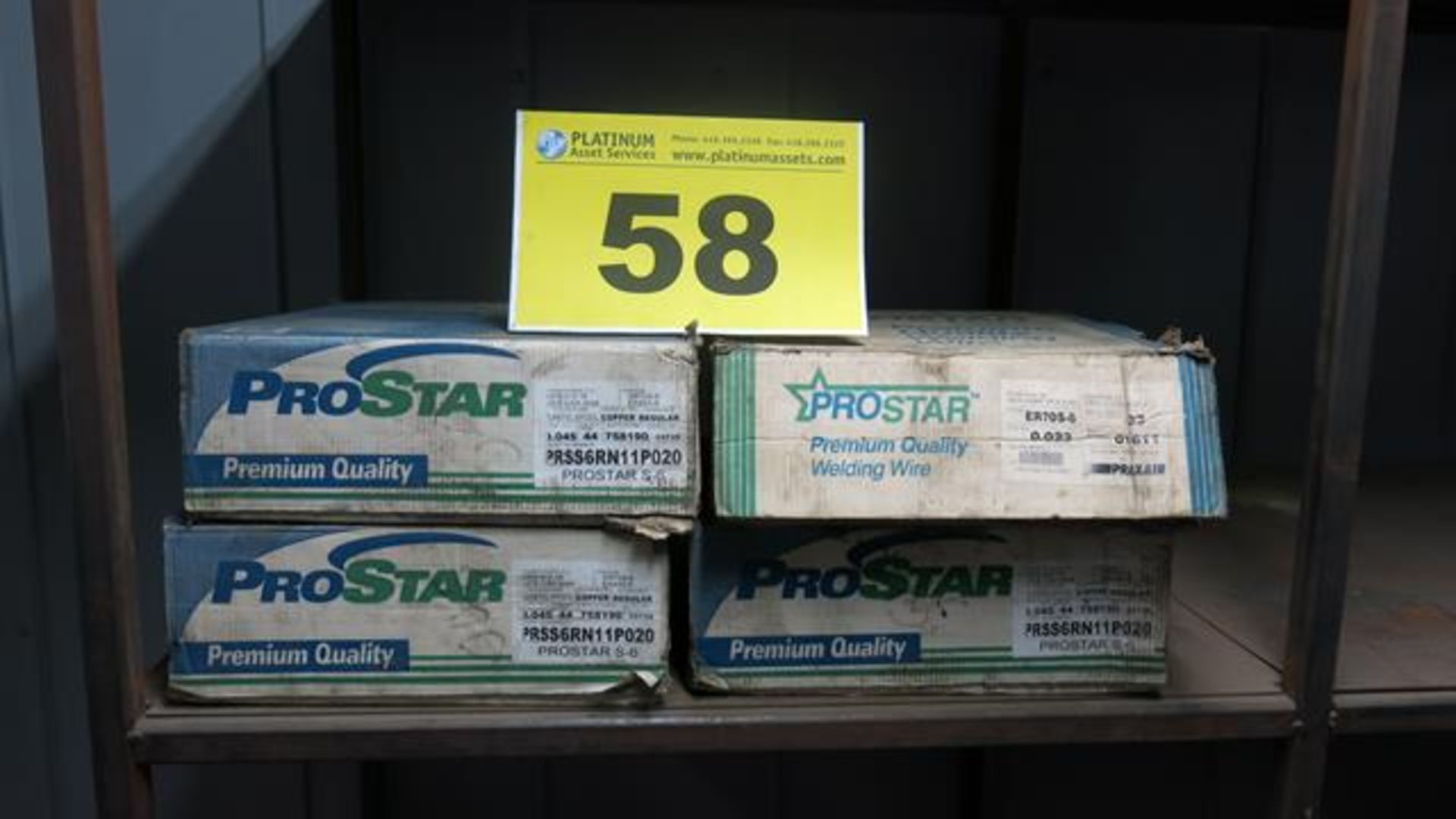 LOT OF (3) PROSTAR, PRSS6RN11P020, COPPER, 0.045", WELDING WIRE ROLLS AND (1) PROSTAR, PRS70S6-