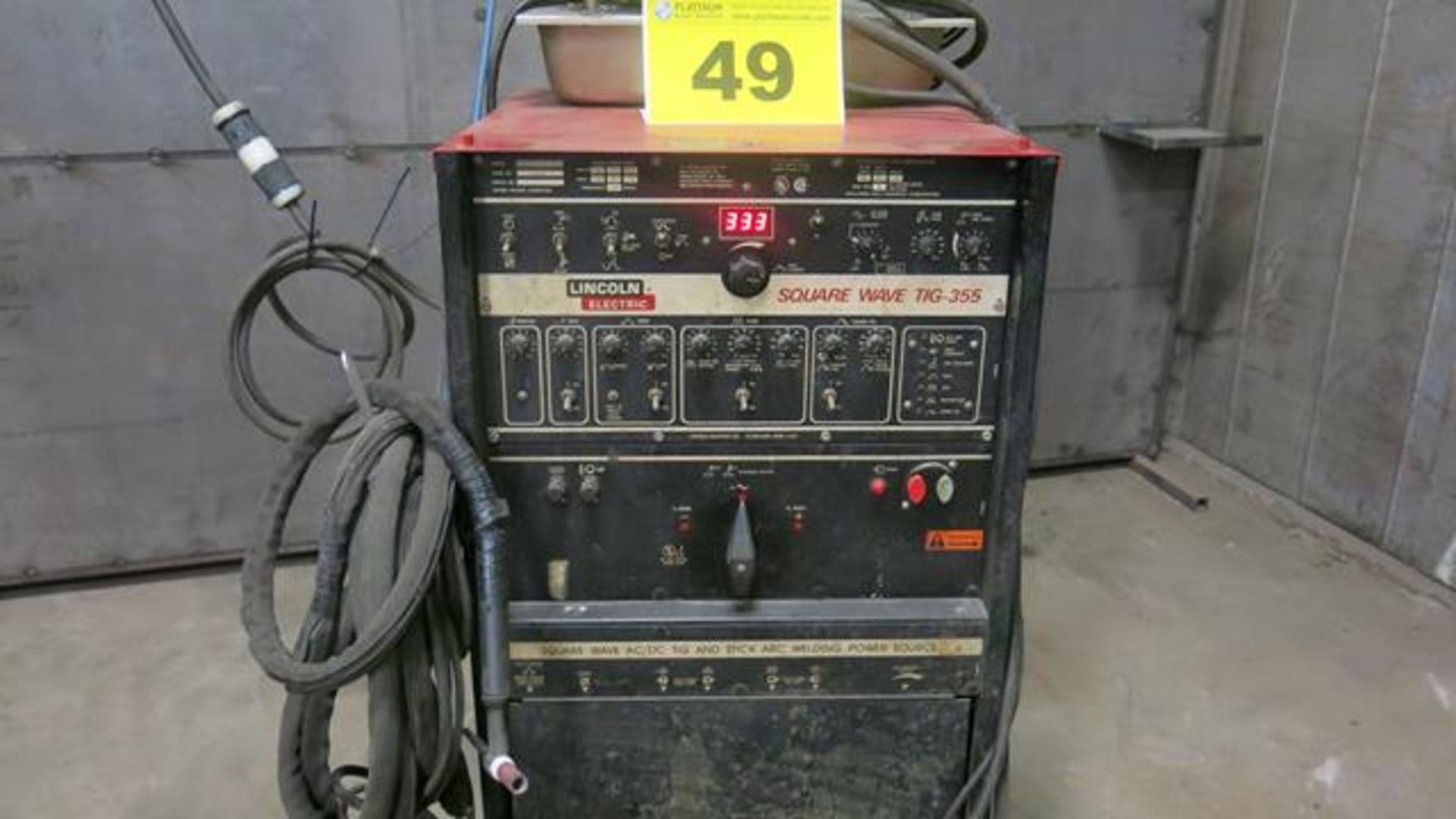 LINCOLN, SQUARE WAVE TIG 355, 355 AMP, TIG WELDER WITH BERNARD, 3500SS, WATER CHILLER, S/N WC376320 - Image 4 of 5