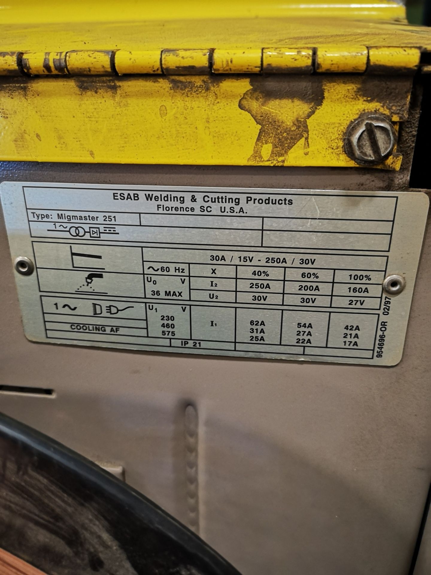 ESAB, MIGMASTER 254, 300 AMP, MIG WELDER - Image 5 of 5