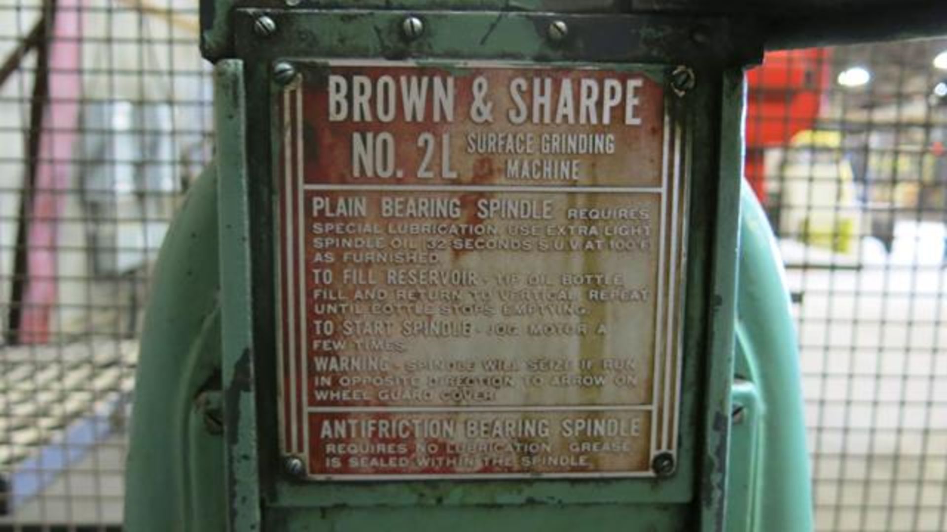 BROWN & SHARPE, 2L, 6" x 18", SURFACE GRINDER, COOLANT TANK AND PUMP, 550 VAC, 3 PHASE (RIGGING $100 - Image 2 of 3