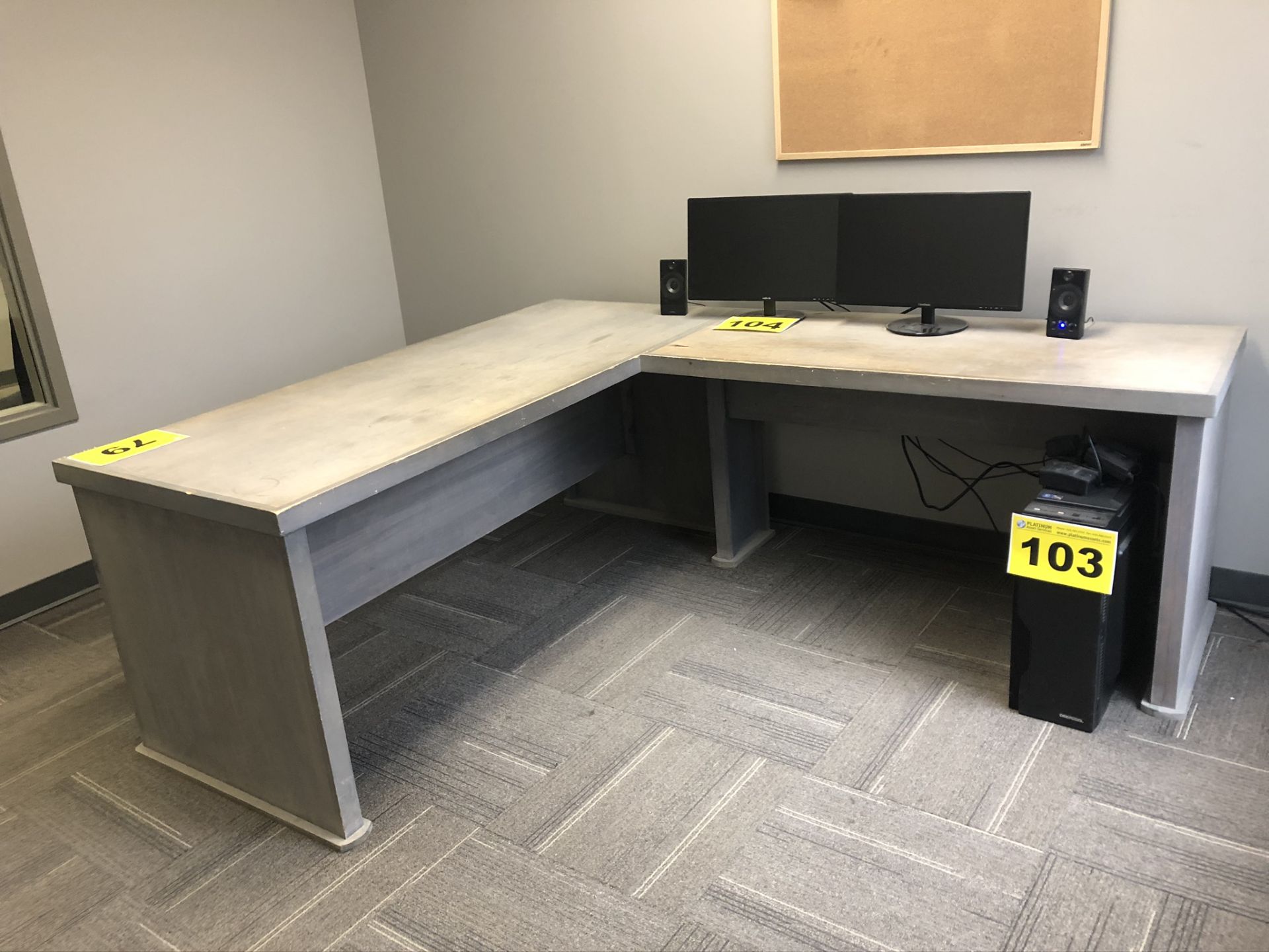 L-SHAPED, WOOD OFFICE DESK (DESK ONLY)