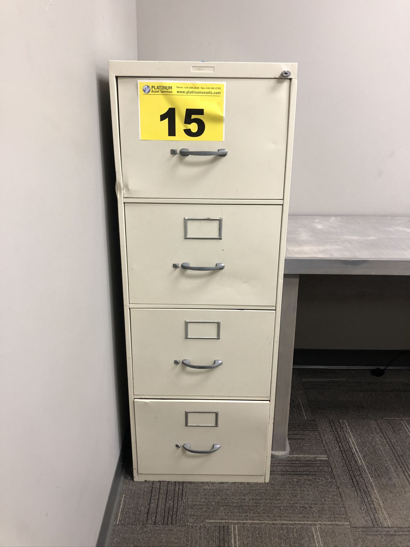 FOUR DRAWER, BEIGE, FILING CABINET