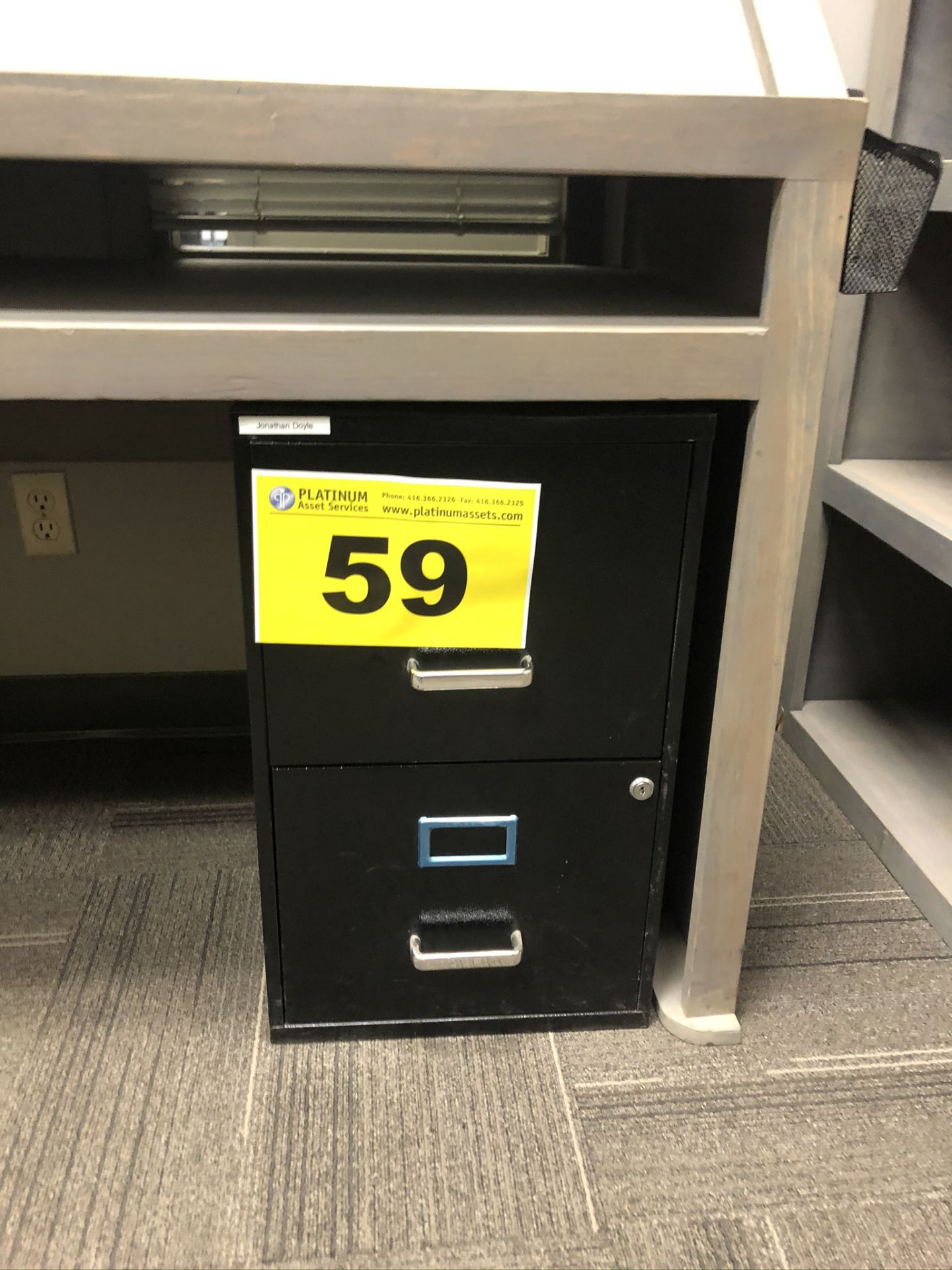 VERTICAL TWO DRAWER BLACK FILING CABINET