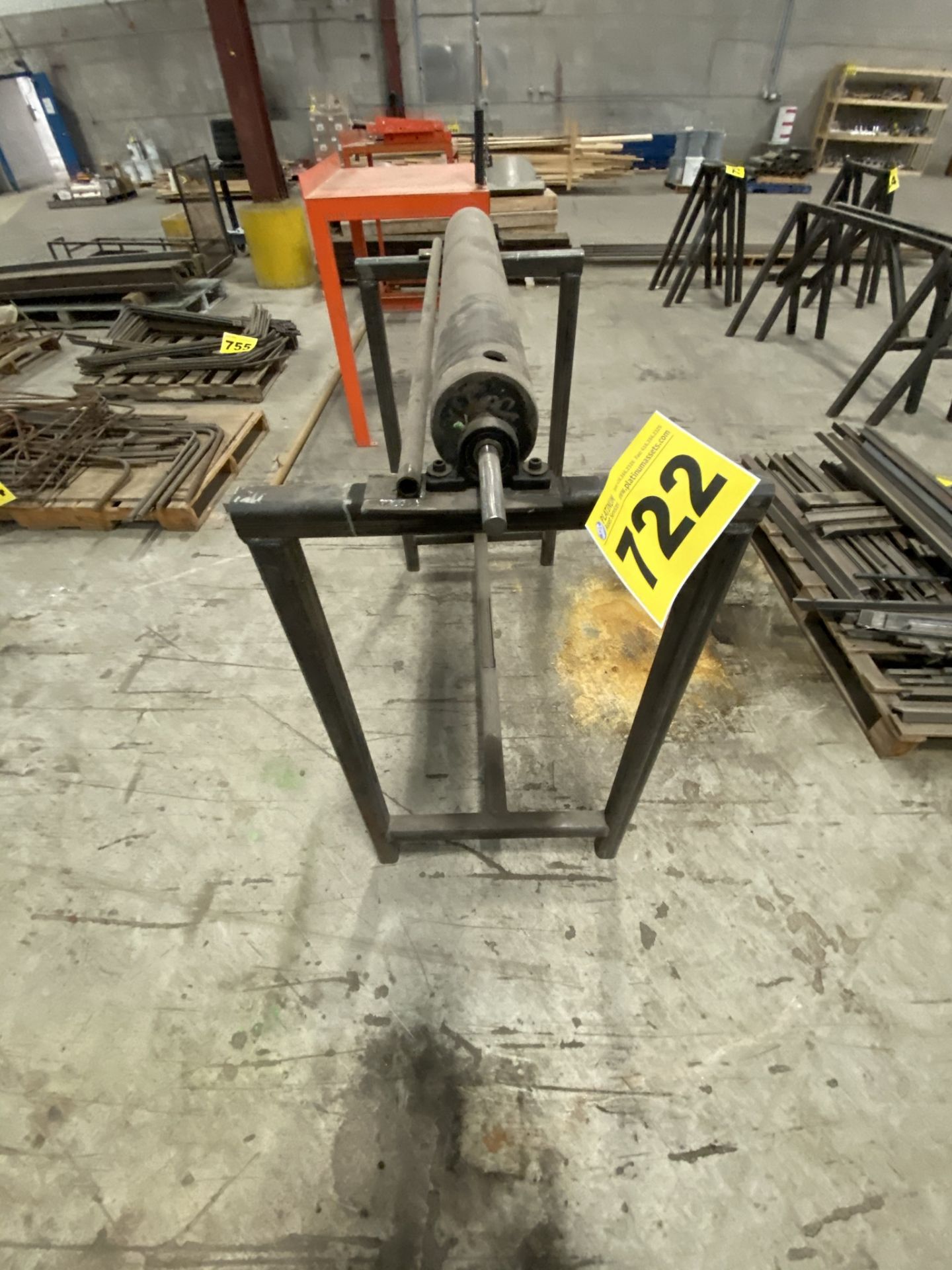 CUSTOM FABRICATED, STEEL, OUTFEED ROLLER ON STAND, 3' X 3' X 4' - Image 2 of 4