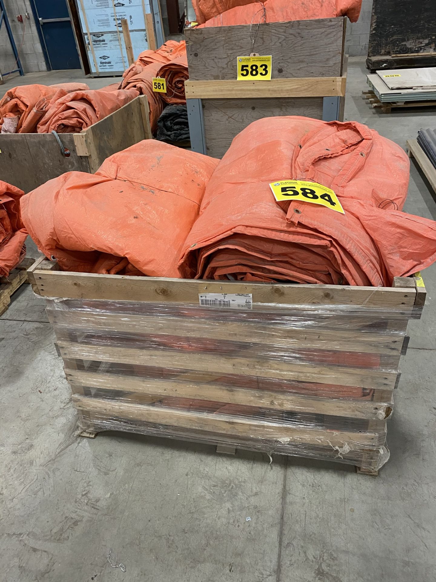 LOT OF (4) LARGE INSULATED CONSTRUCTION TARPS