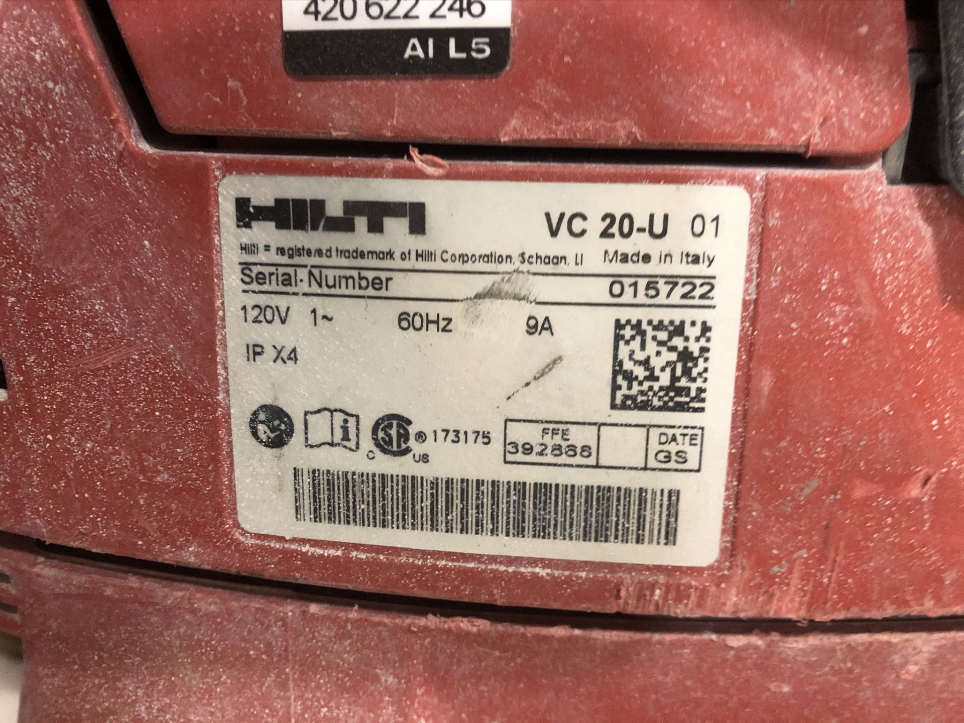 HILTI, VC-20U, UNIVERSAL VACUUM CLEANER WITH (25) BAGS OF HILTI, 203859, HEPA FLEECE BAGS - Image 4 of 4