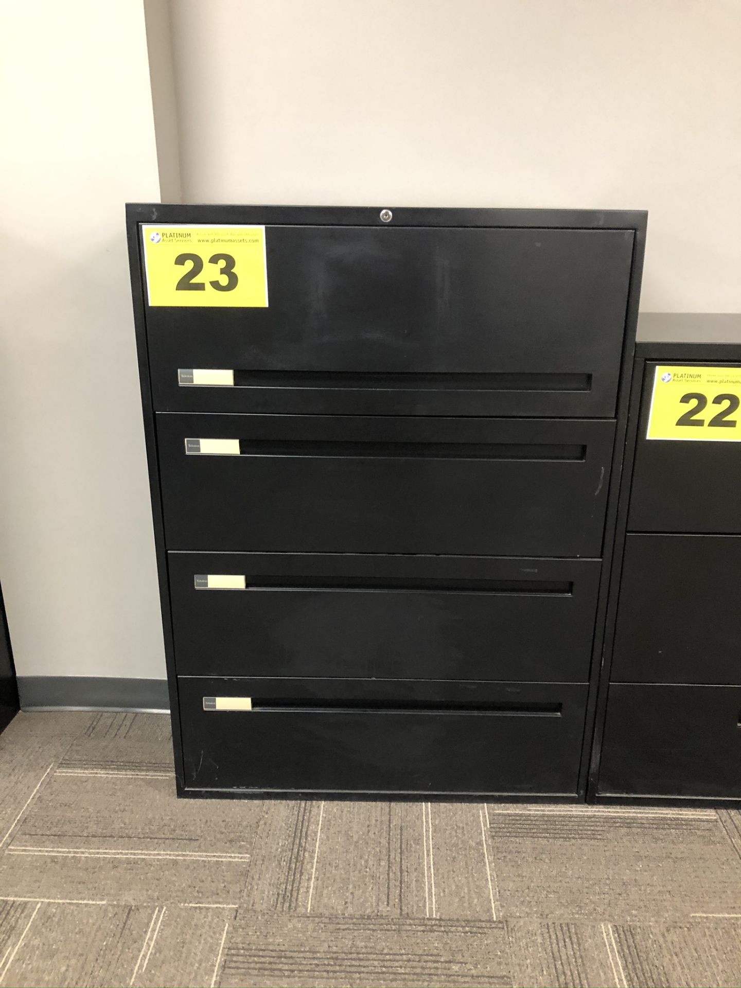 BLACK, FOUR DRAWER, FILING CABINET