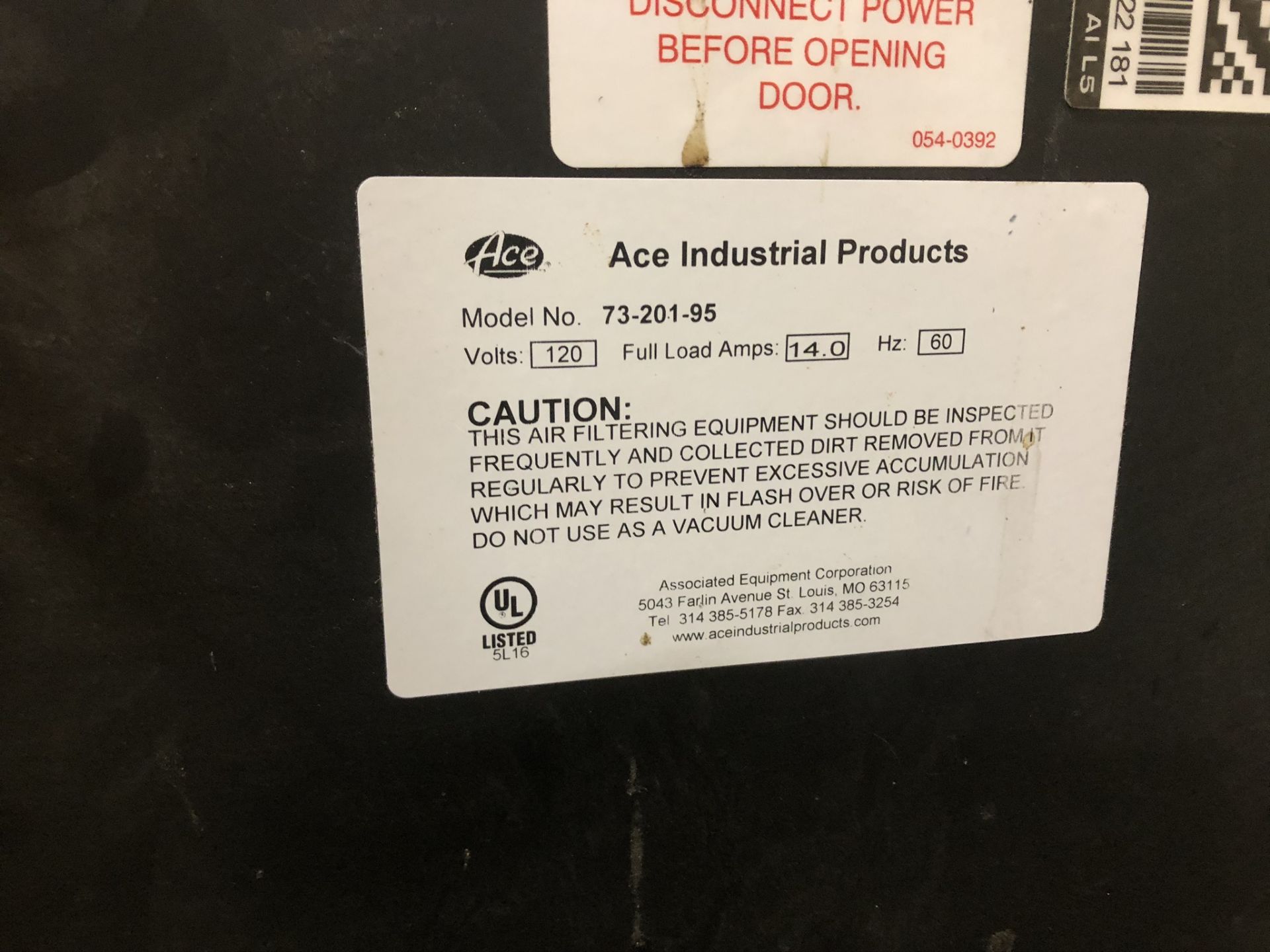 ACE, 73-201-95, PORTABLE FUME EXTRACTOR - Image 3 of 3