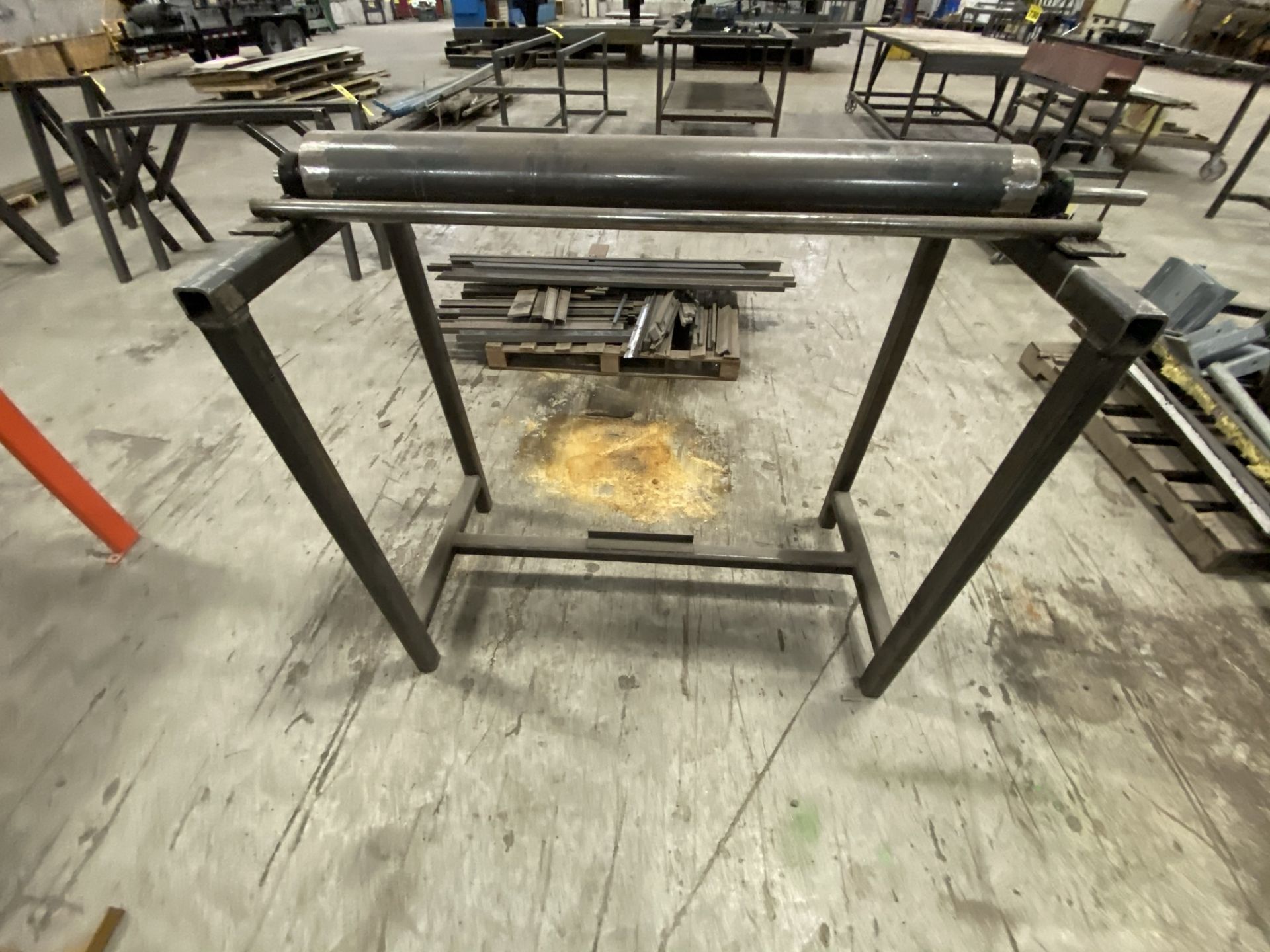 CUSTOM FABRICATED, STEEL, OUTFEED ROLLER ON STAND, 3' X 3' X 4' - Image 3 of 4