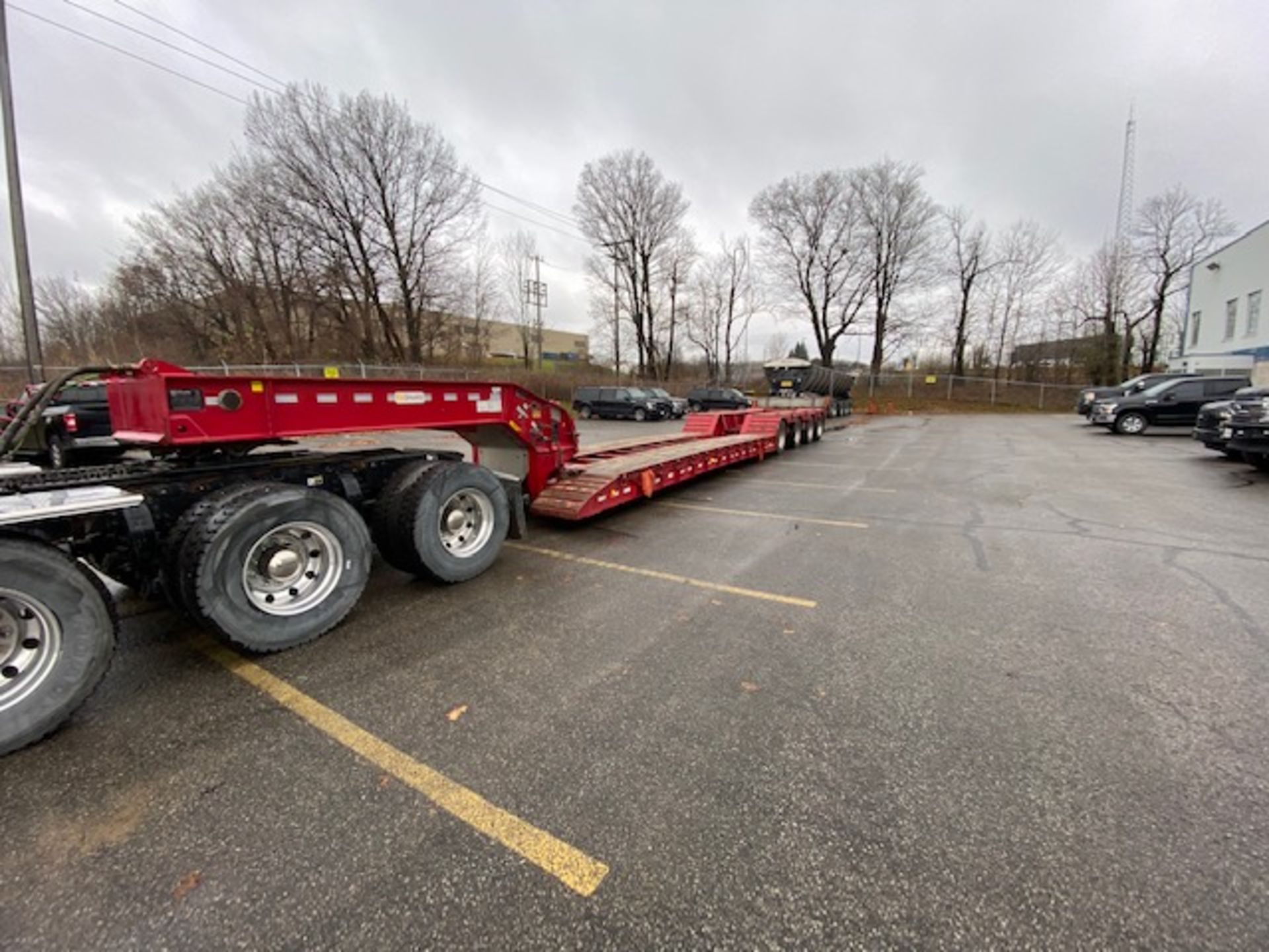 JC TRAILERS, TRI AXLE, 55 TON, GOOSE NECK, LOWBOY TRAILER, AIR RIDE, HYDRAULIC DETACHABLE GNF, PIN