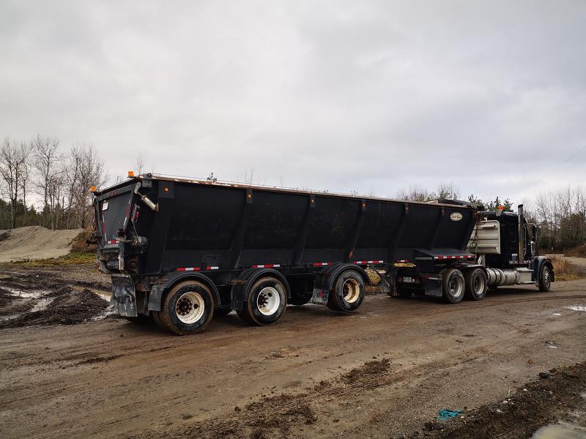 TROUT RIVER, TRI-AXLE, LIVE BOTTOM TRAILER, AIR SUSPENSION, STEER AND LIFT AXLE, POWER TARP, VIN # - Image 5 of 16