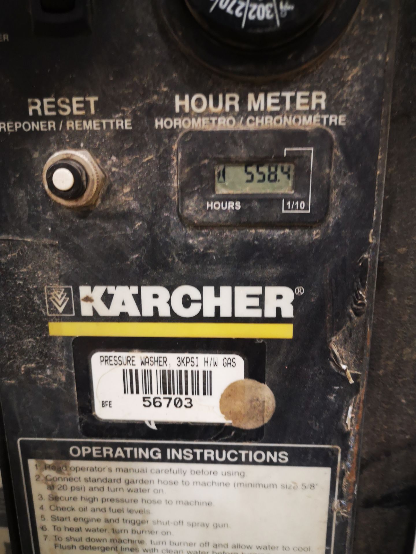 KARCHER, GAS POWERED, HOT WATER PRESSURE WASHER, 558 HOURS - Image 9 of 9