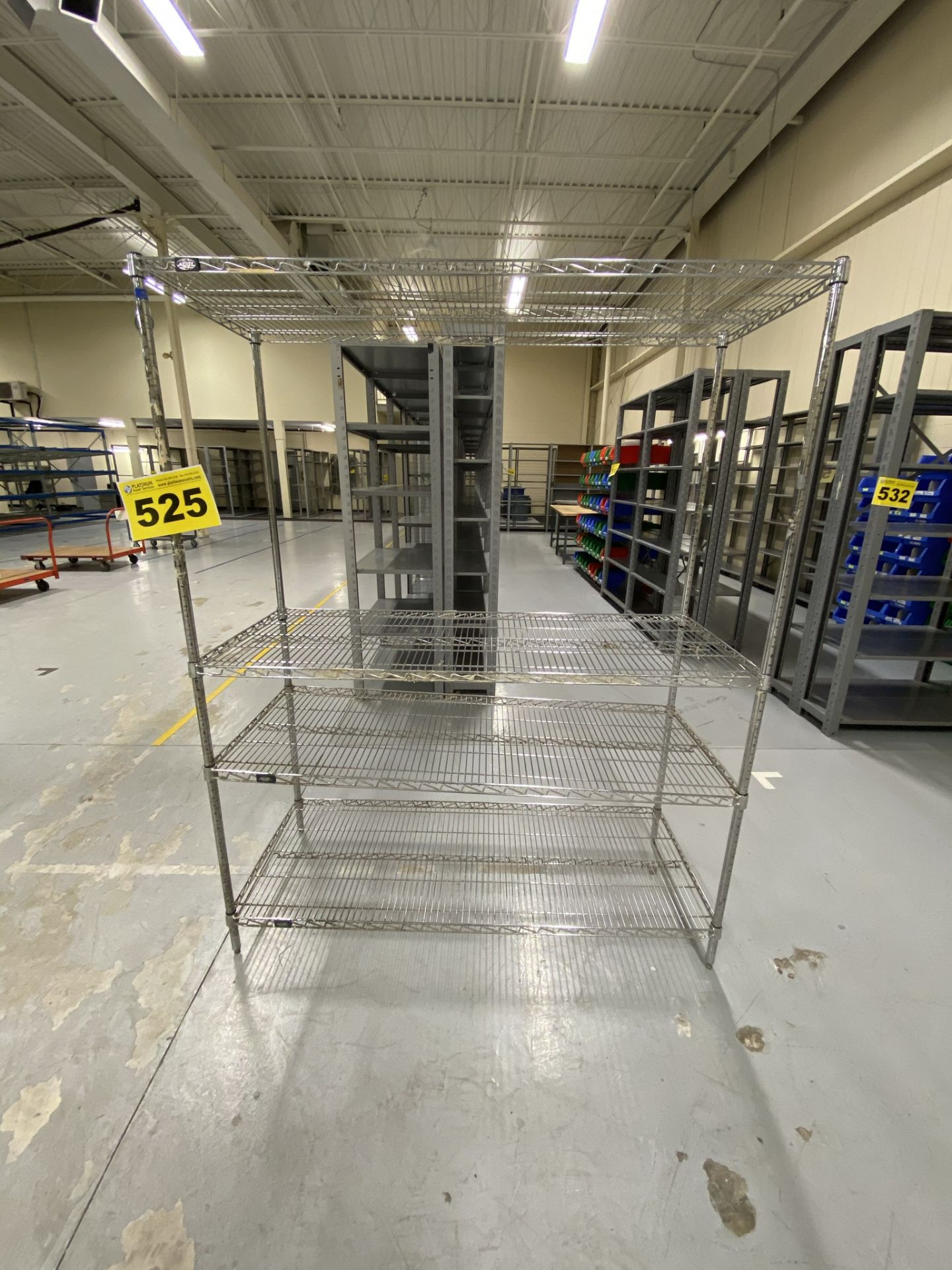 METAL WIRE RACK, 4 SHELF, (L,D,H) 60" X 24" X 75" (LOCATED AT 95 MARY STREET, AURORA, ONTARIO)