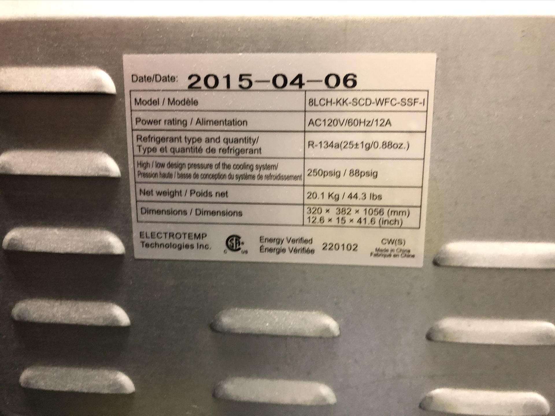ESTRATTO, 8LCH-KK-SCD-WFC-SSF-I, WATER COOLER, 2015 - Image 2 of 2