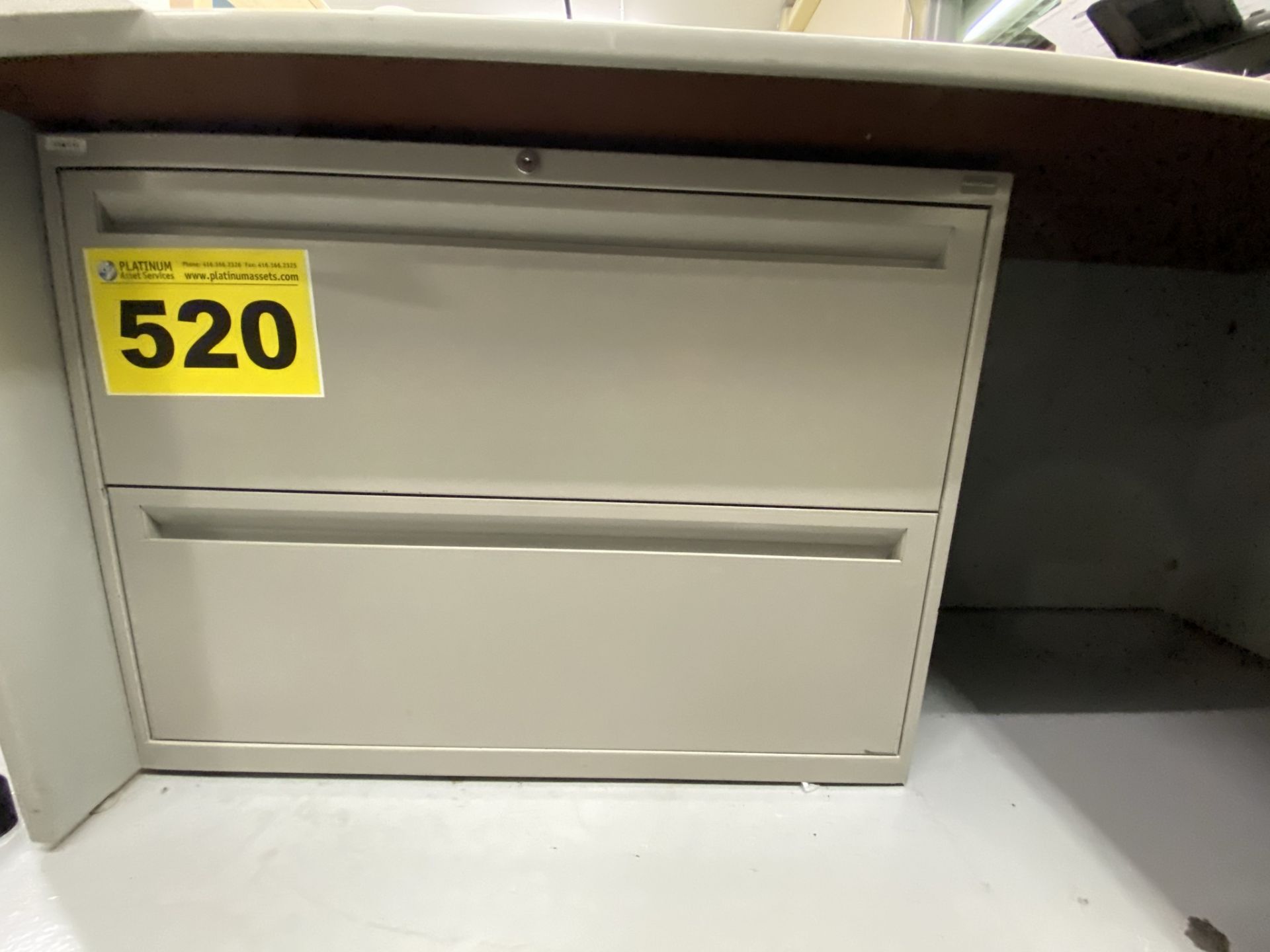 LATERAL, 2-DRAWER, METAL FILING CABINET, GREY (LOCATED AT 95 MARY STREET, AURORA, ONTARIO)
