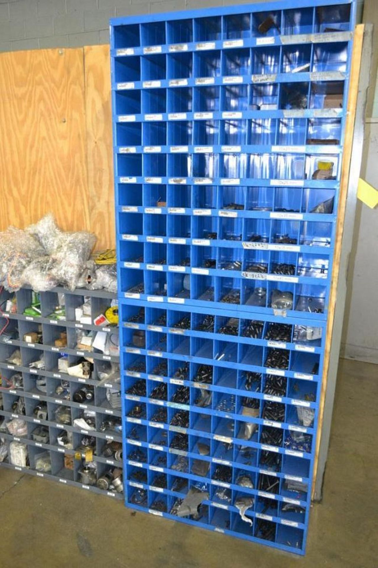 LOT: (3) Hardware Cabinets with Contents of Assorted Hardware, Oil Seals, Filters, Fuses, Wire, Elec