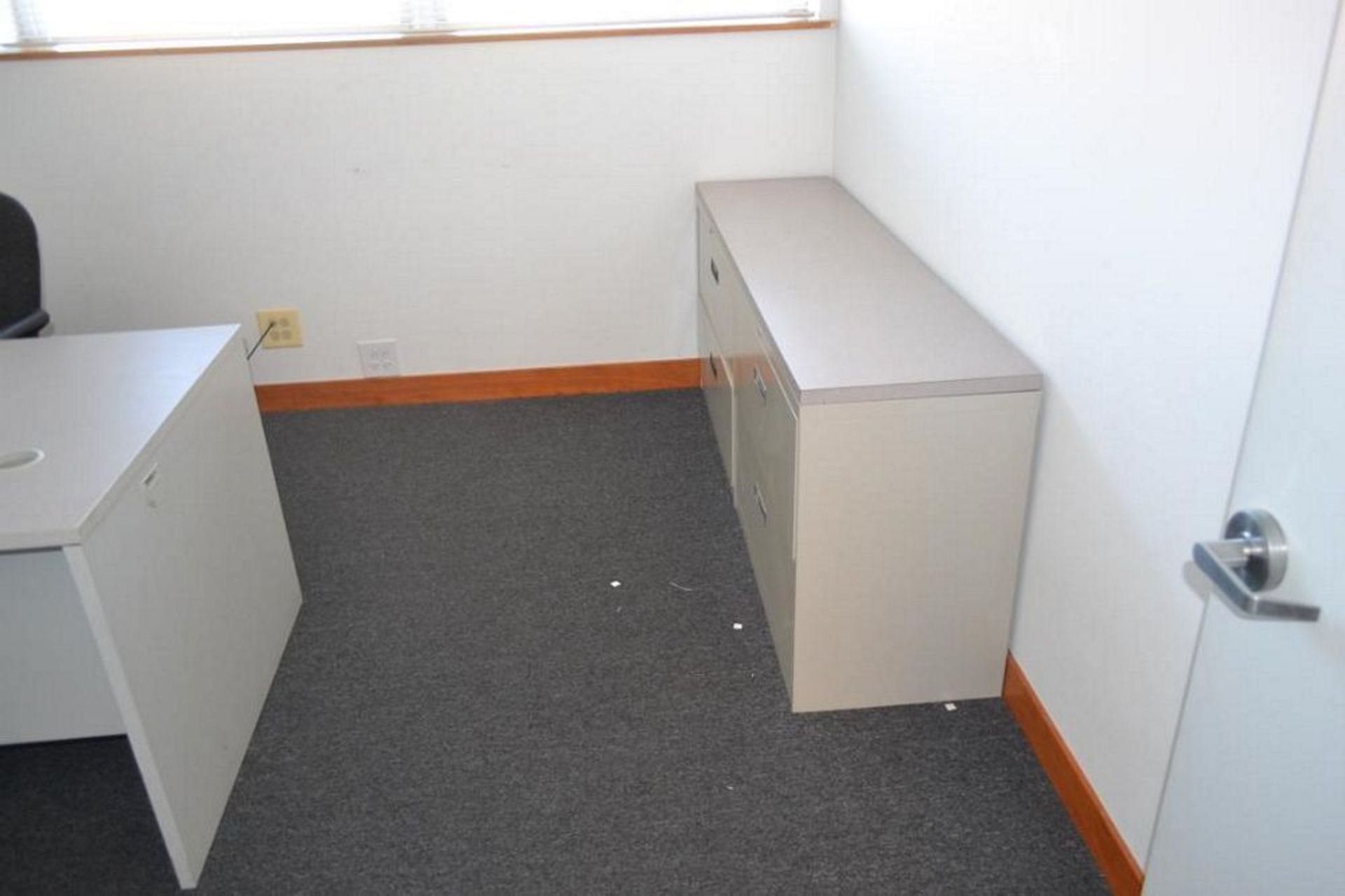 LOT: Contents of (3) Offices including (3) L-Shaped Desks, (3) File Cabinets, (9) Assorted Chairs - Image 4 of 7