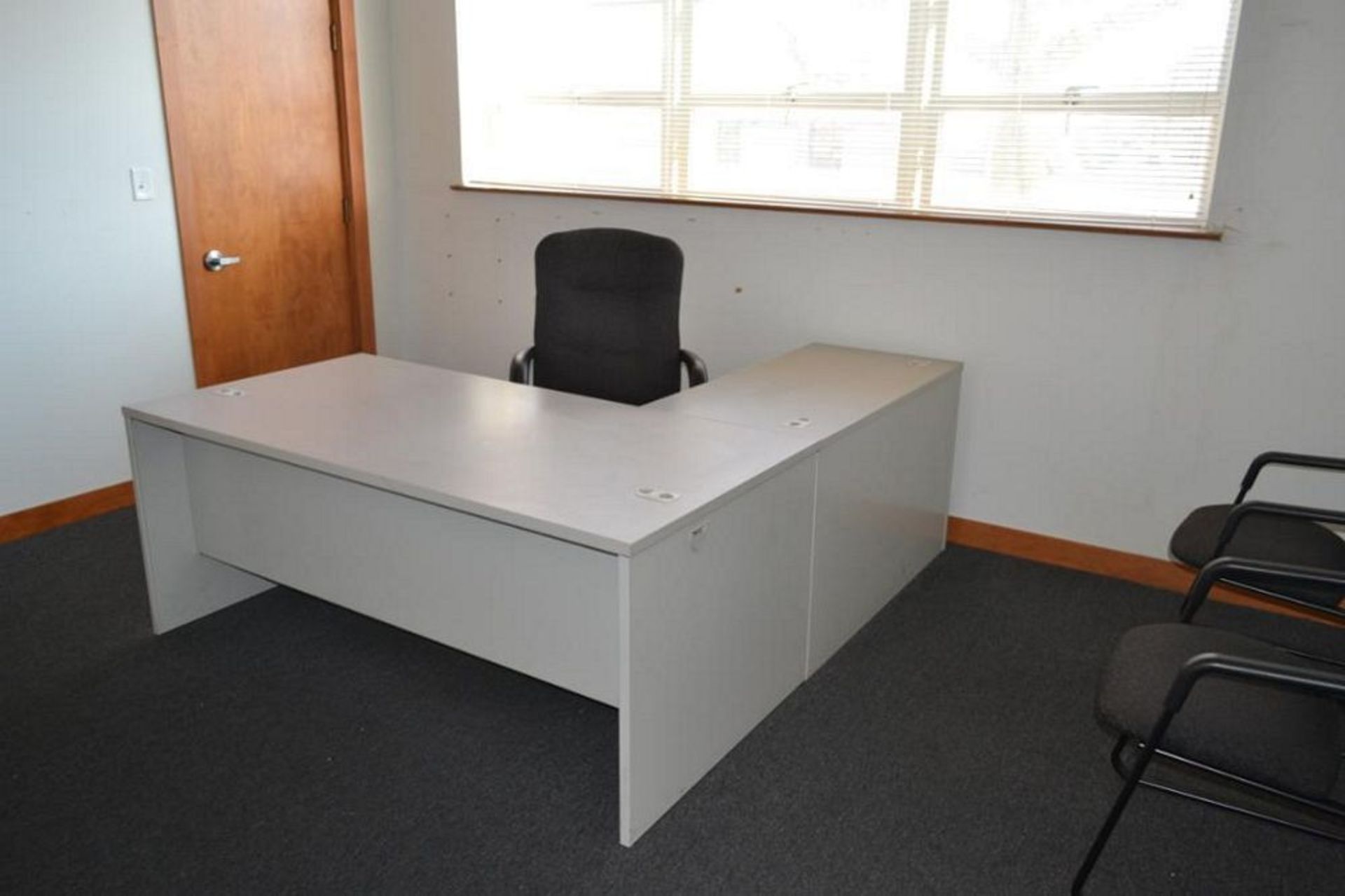 LOT: Contents of (2) Offices including (2) L-Shaped Desks, (2) File Cabinets, (5) Chairs - Image 3 of 4