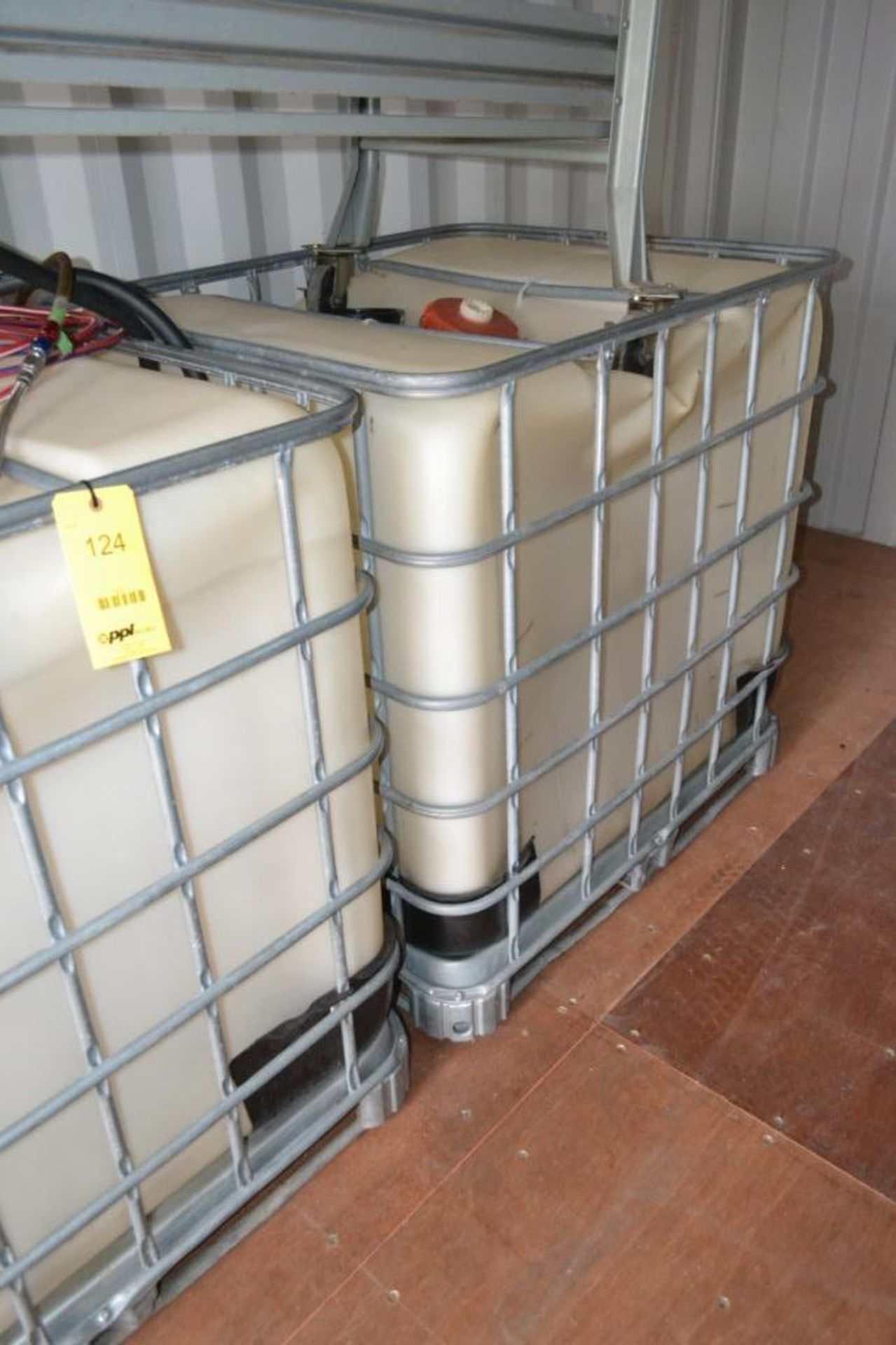 LOT: (2) Assorted Liquid Shipping Totes with Fill-Rite Electric Pump & Hose