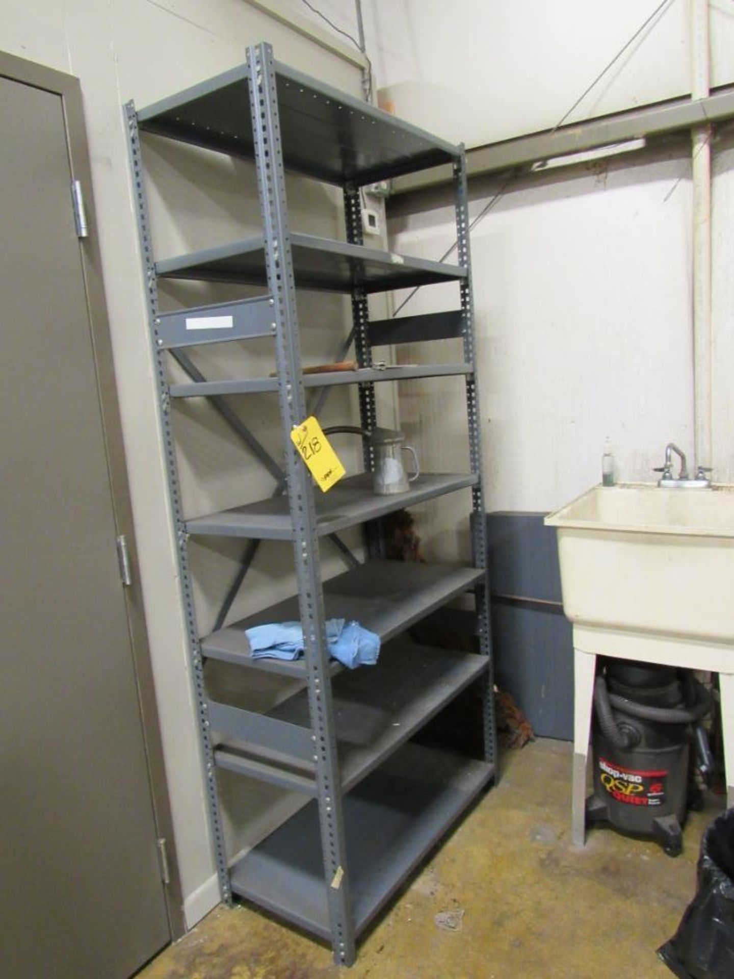 LOT: (1) 24 in. x 96 in. Tooling Shelf with 5-1/2 in. Bench Vise & (2) Multi-Bin Cabinets, (1) Adjus - Image 2 of 2