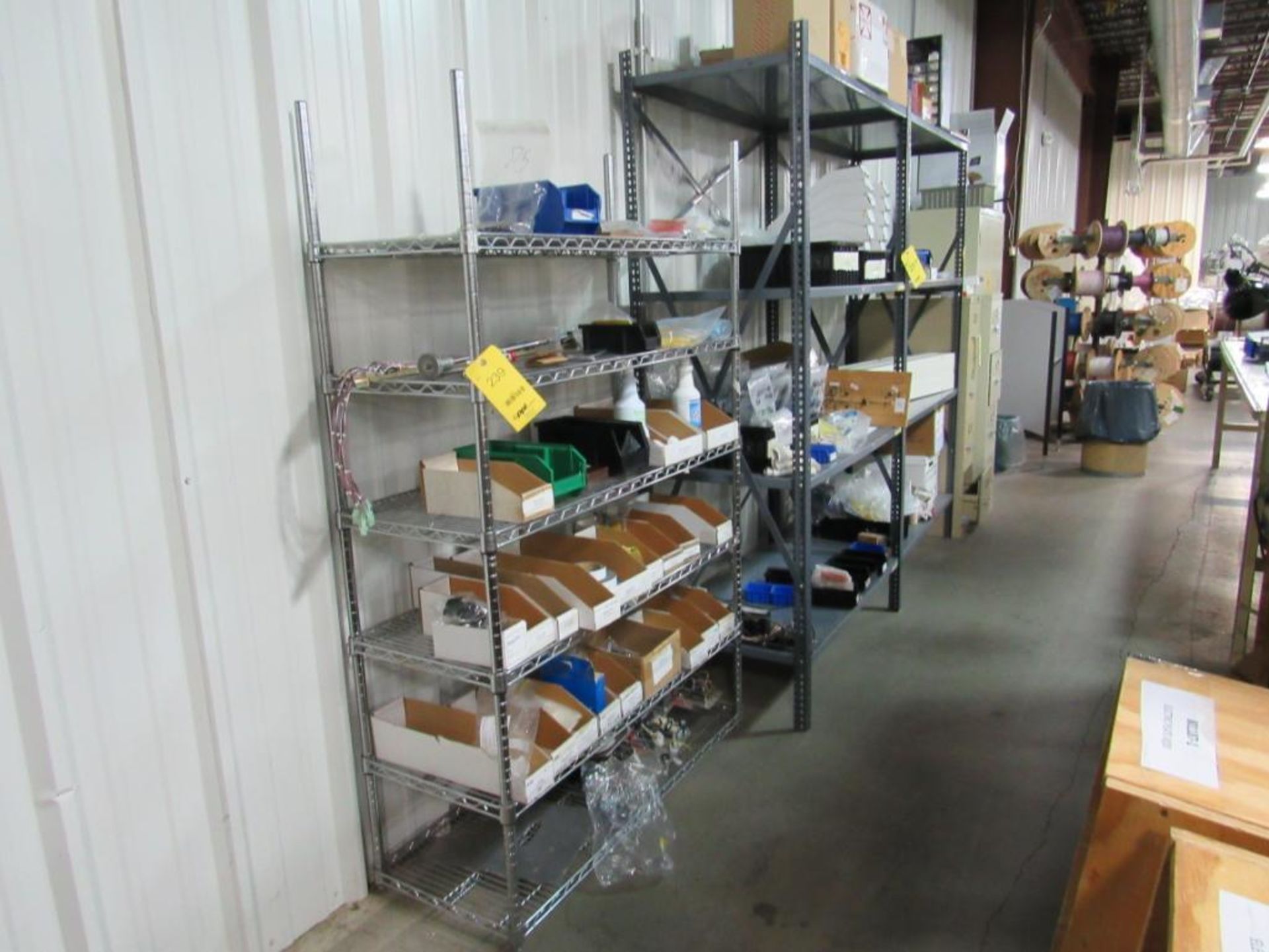 LOT: (1) 2-Door Cabinet, (1) Metro Rack, (2) Adjustable Steel Shelves, (2) 4-Drawer File Cabinets (n