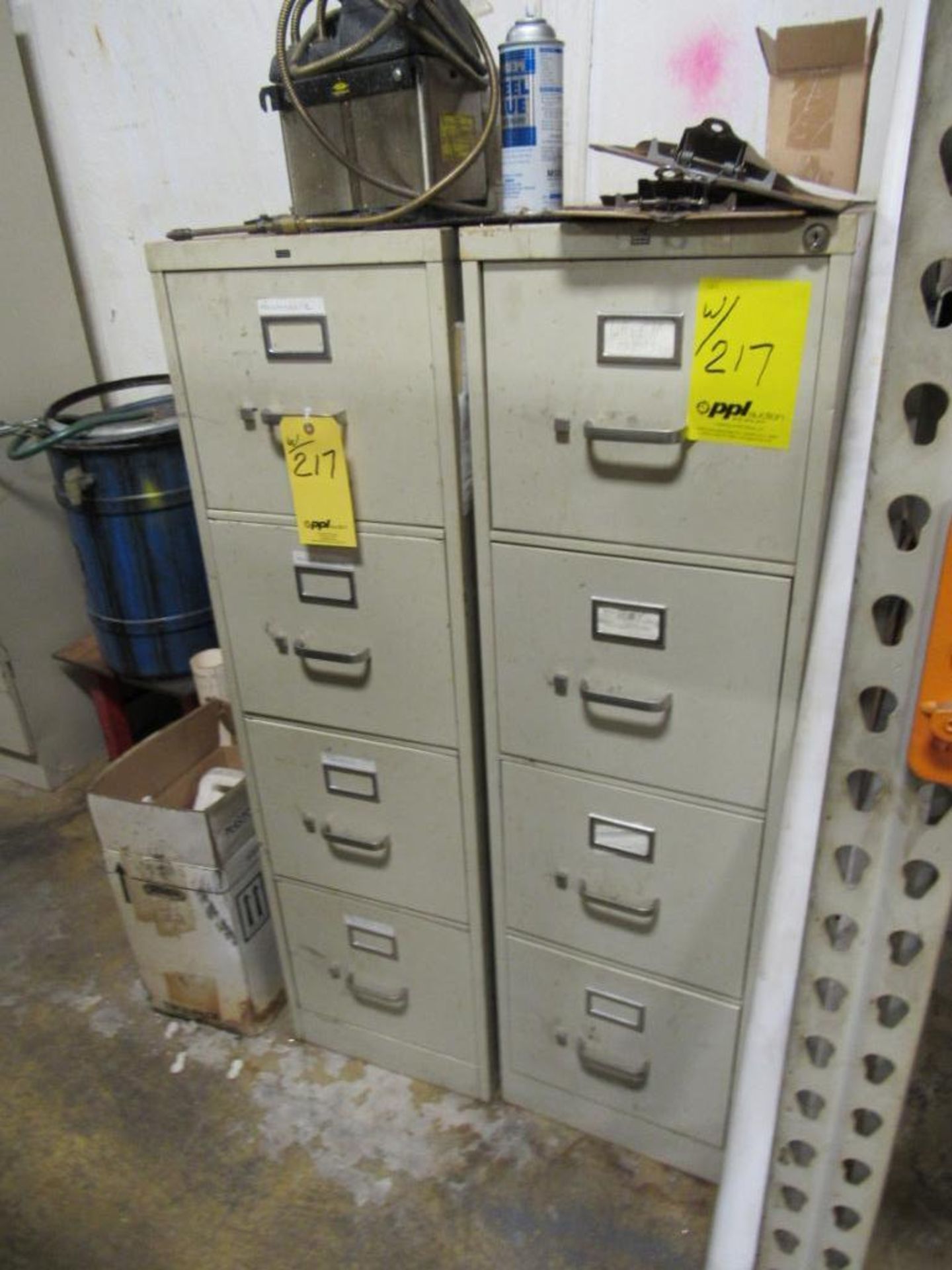 LOT: (1) 4-Wheel Metro Rack with Contents, (3) Assorted 2-Door Cabinets, (2) 4-Drawer File Cabinets - Image 3 of 3