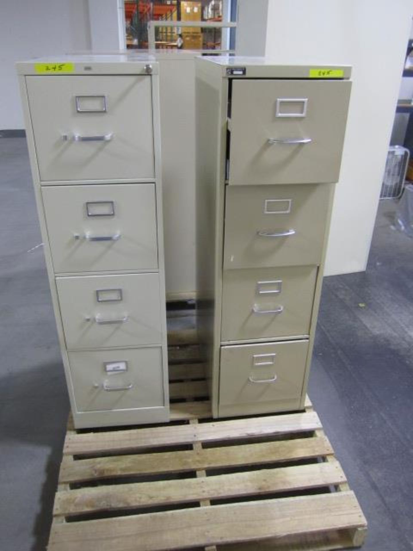 LOT: (1) 4-Wheel 7-Shelf Cart, (1) 2-Door Cabinet, (4) 4-Drawer File Cabinets (Area A) - Image 4 of 4