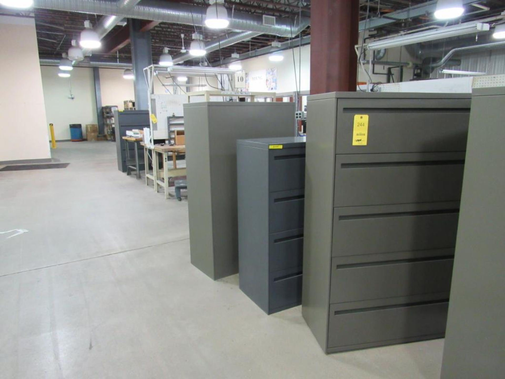 LOT: (2) 5-Drawer Lateral File Cabinets, (1) 4-Drawer Lateral File Cabinet, (1) 2-Door Cabinet (Area