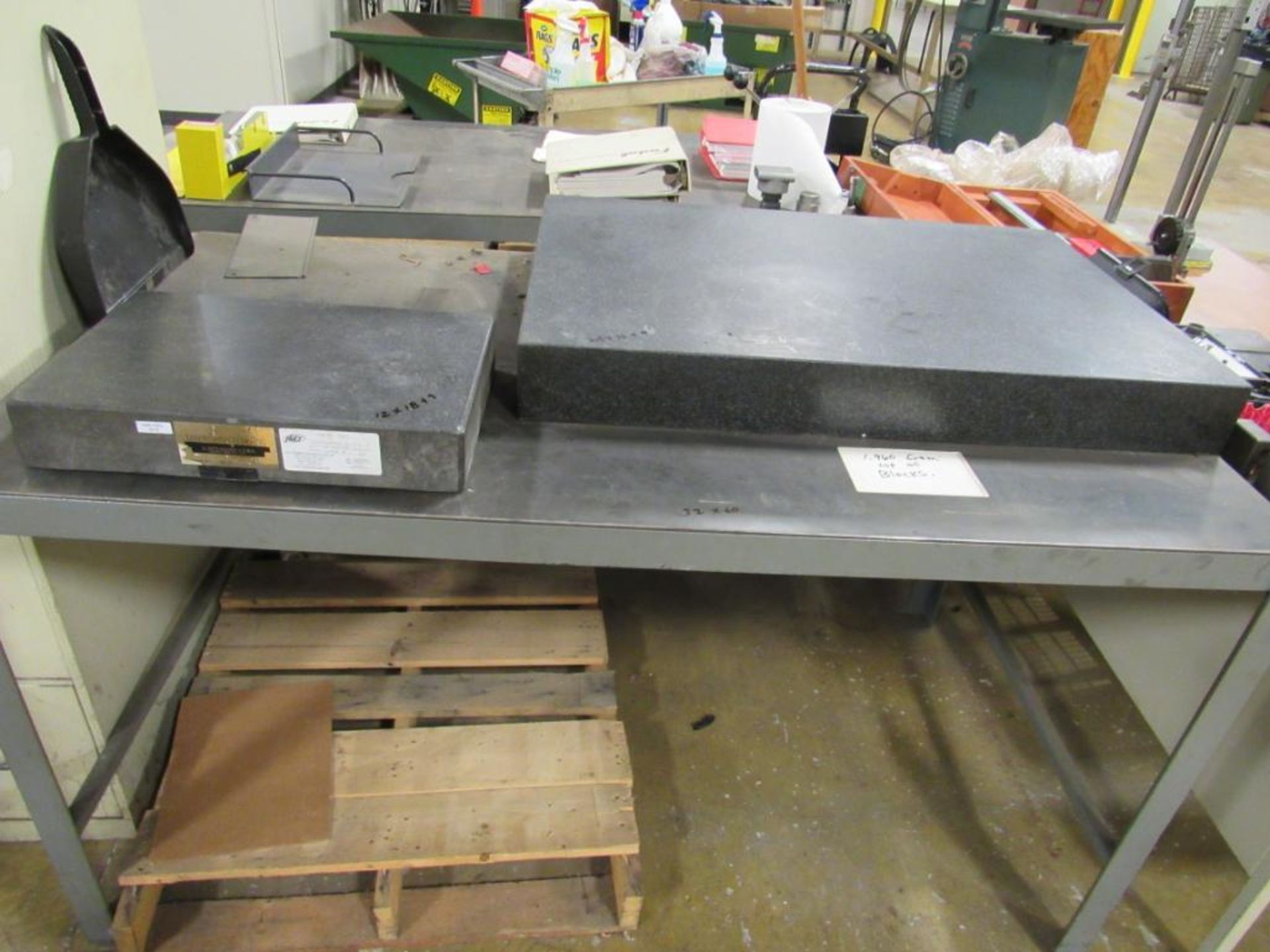 LOT: (1) 24 in. x 36 in. x 4 in. Granite Surface Plate, (1) 12 in. x 18 in. x 3 in. Granite Surface