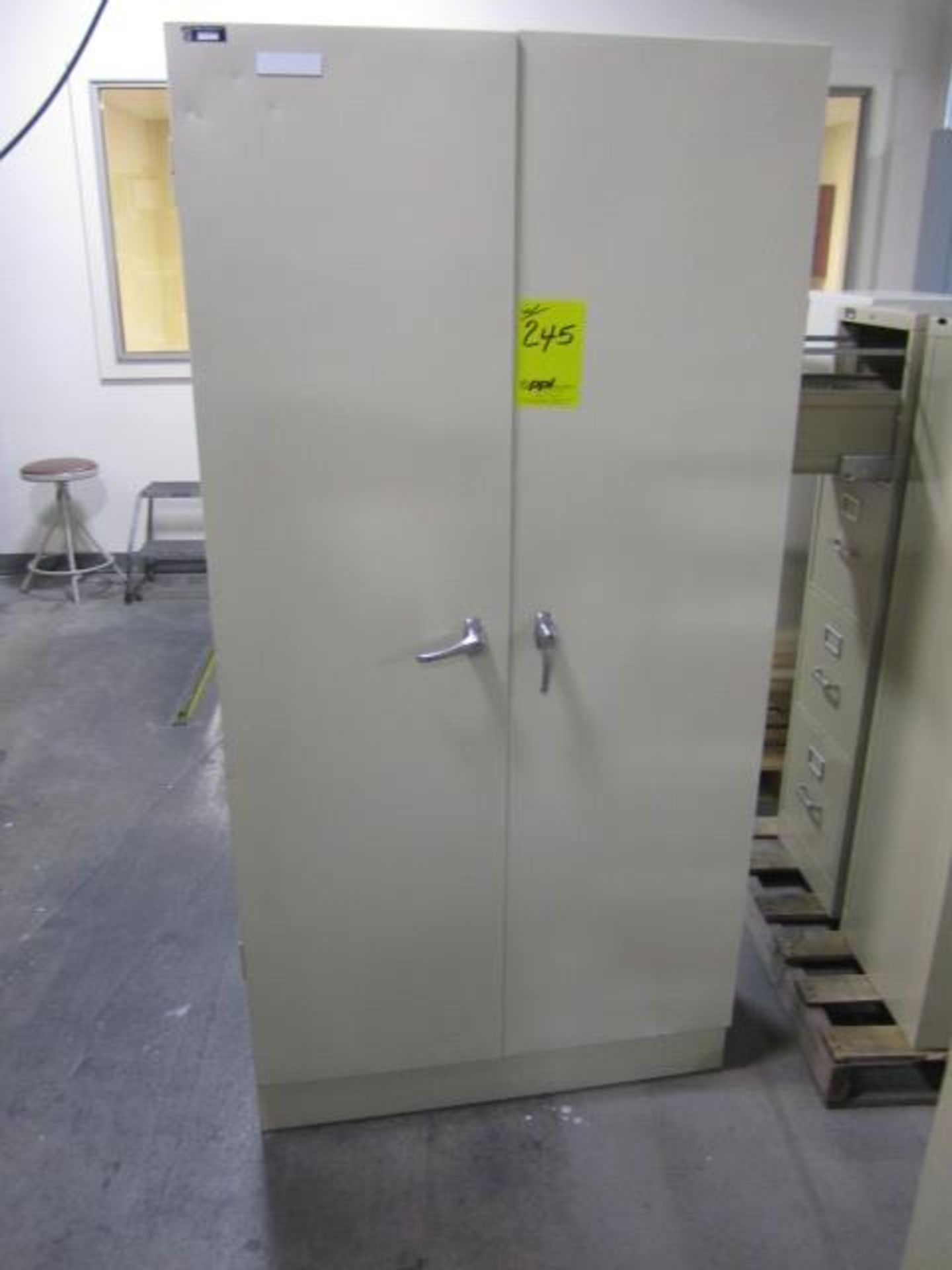 LOT: (1) 4-Wheel 7-Shelf Cart, (1) 2-Door Cabinet, (4) 4-Drawer File Cabinets (Area A) - Image 3 of 4