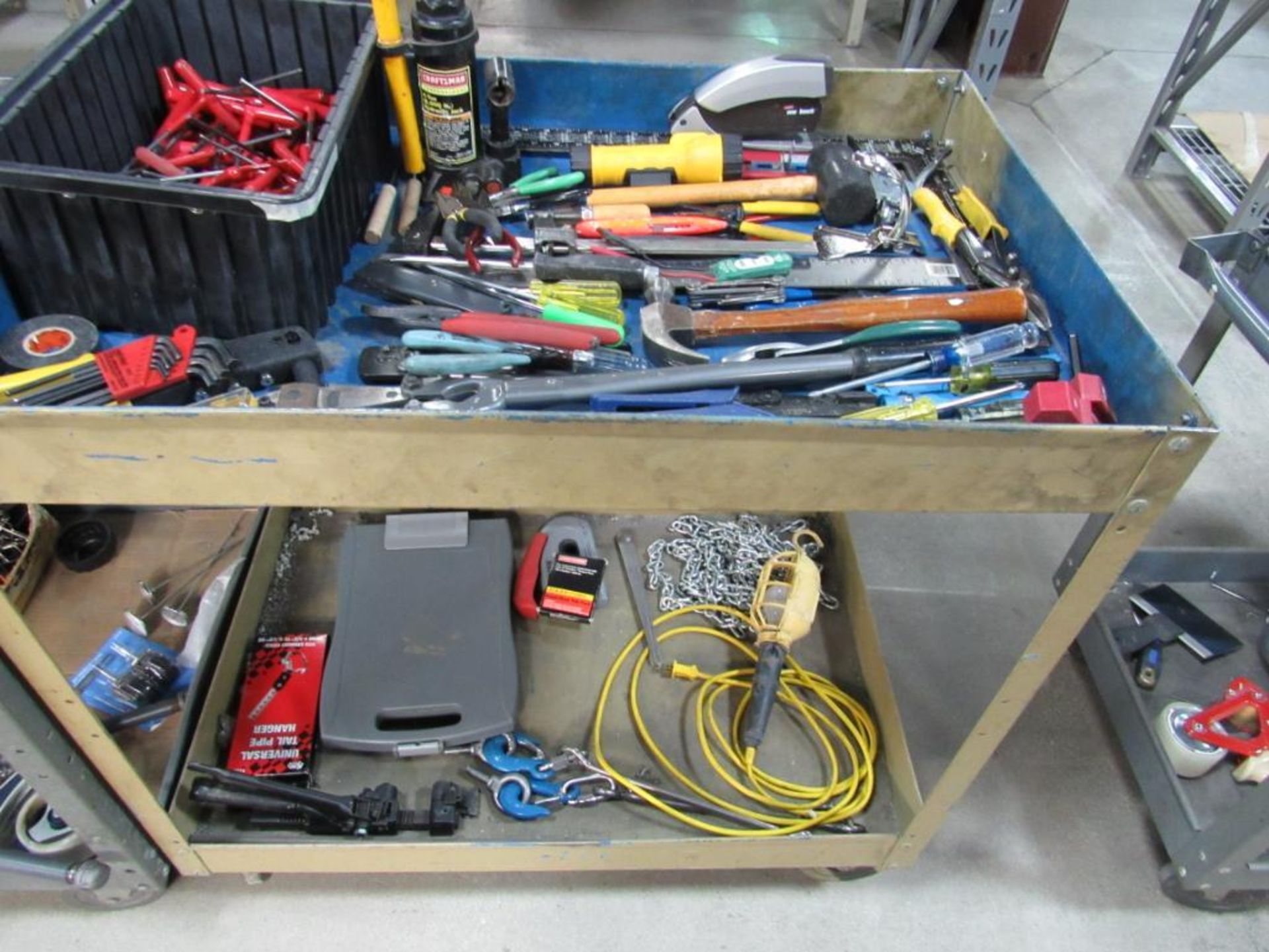 LOT: (1) 4-Wheel Steel Cart with Assorted Tools (Area A)