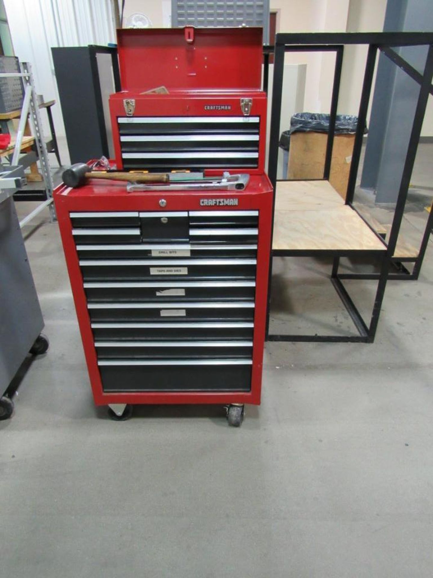 LOT: (1) Craftsman 12-Drawer Tool Chest & (1) 3-Drawer Tool Box, with ...