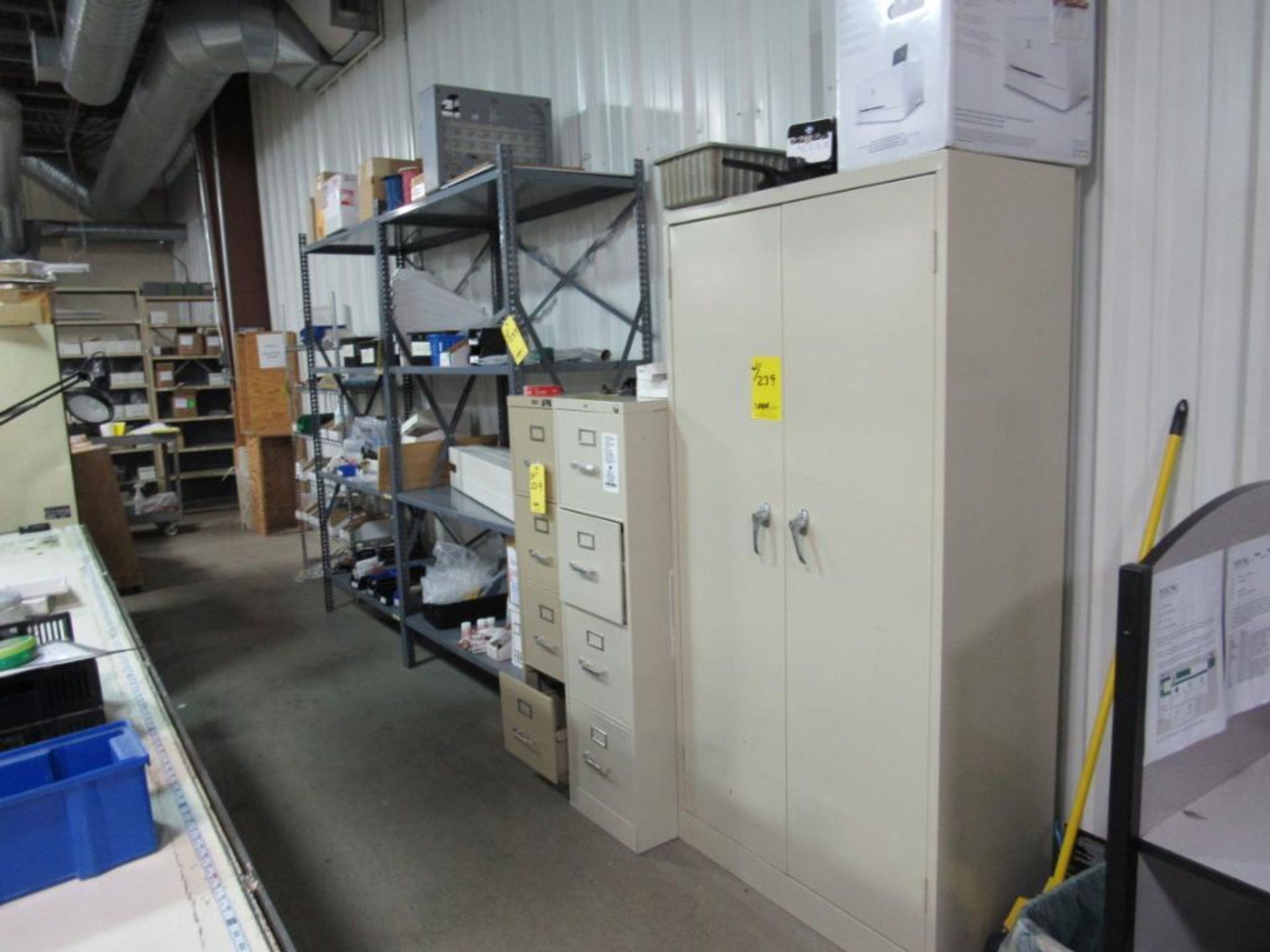 LOT: (1) 2-Door Cabinet, (1) Metro Rack, (2) Adjustable Steel Shelves, (2) 4-Drawer File Cabinets (n - Image 2 of 2